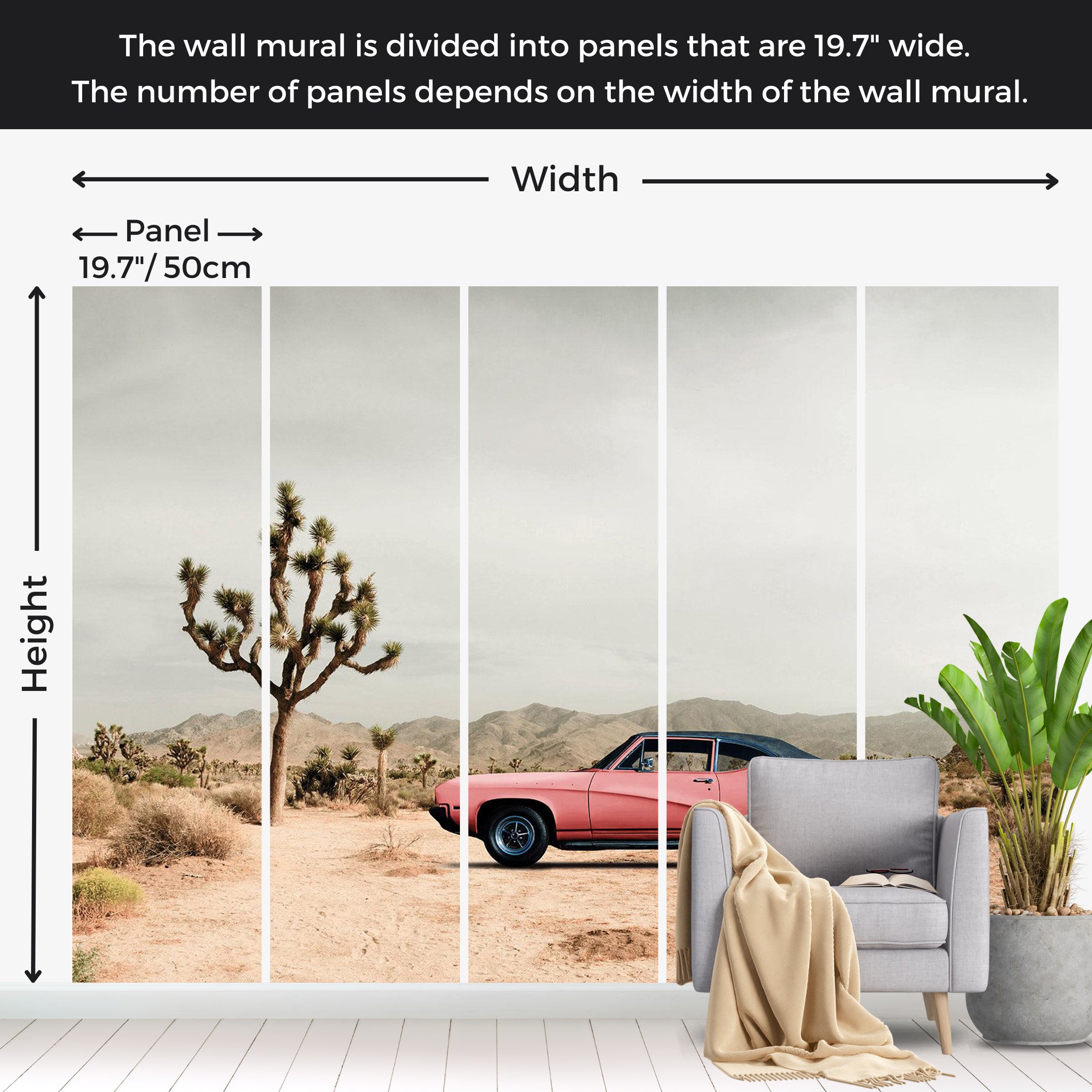 Landscape Wallpaper Wall Mural - Desert California 39"Wx27"H / Standard