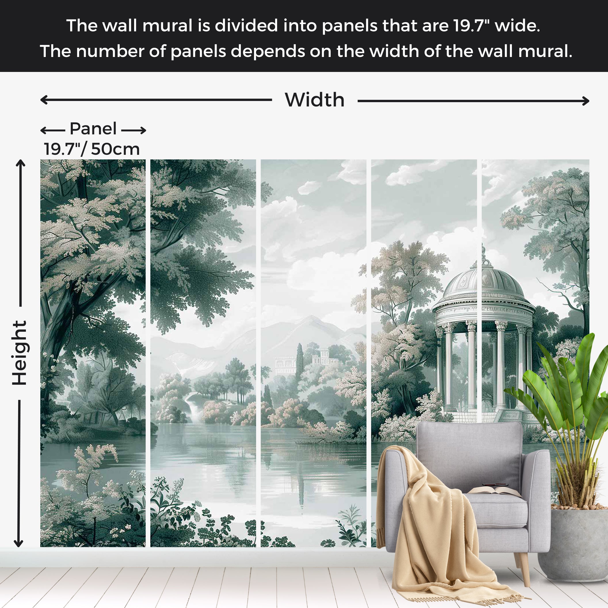 Landscape Wallpaper Wall Mural - Dreamscape at The Lake 39"Wx27"H / Standard