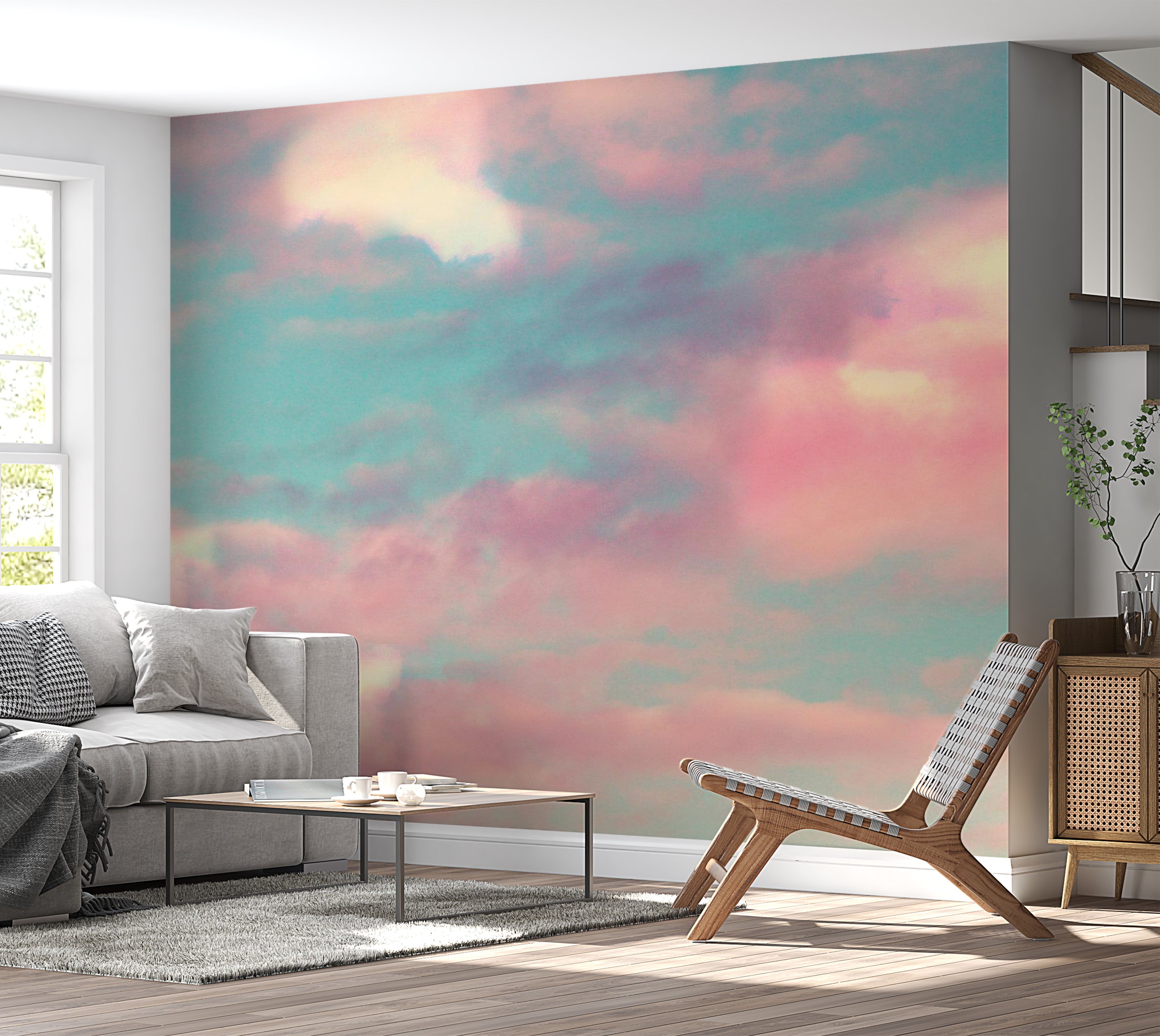 Landscape Wallpaper Wall Mural - Fire Clouds 39"Wx27"H / Standard