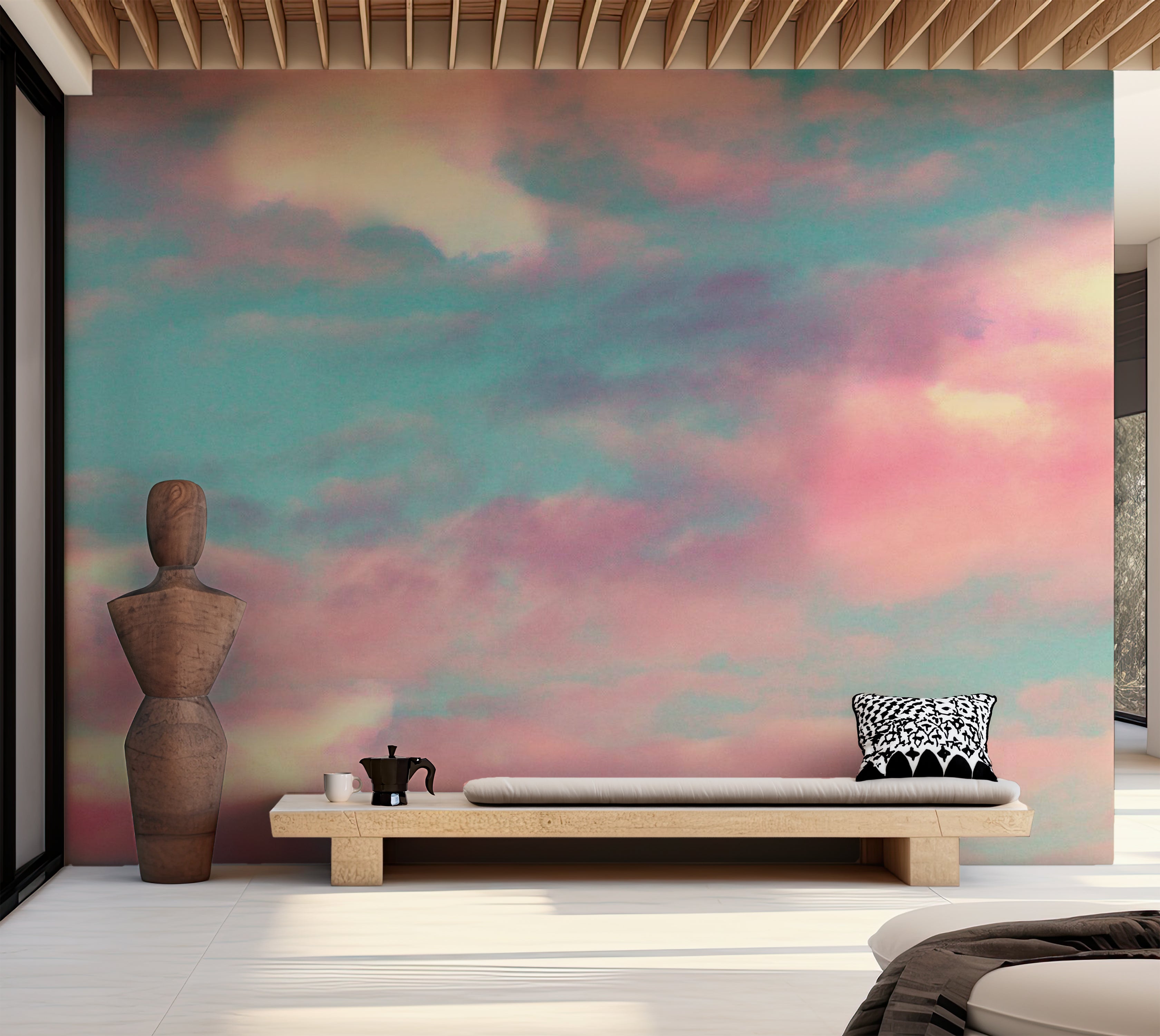 Landscape Wallpaper Wall Mural - Fire Clouds 39"Wx27"H / Standard