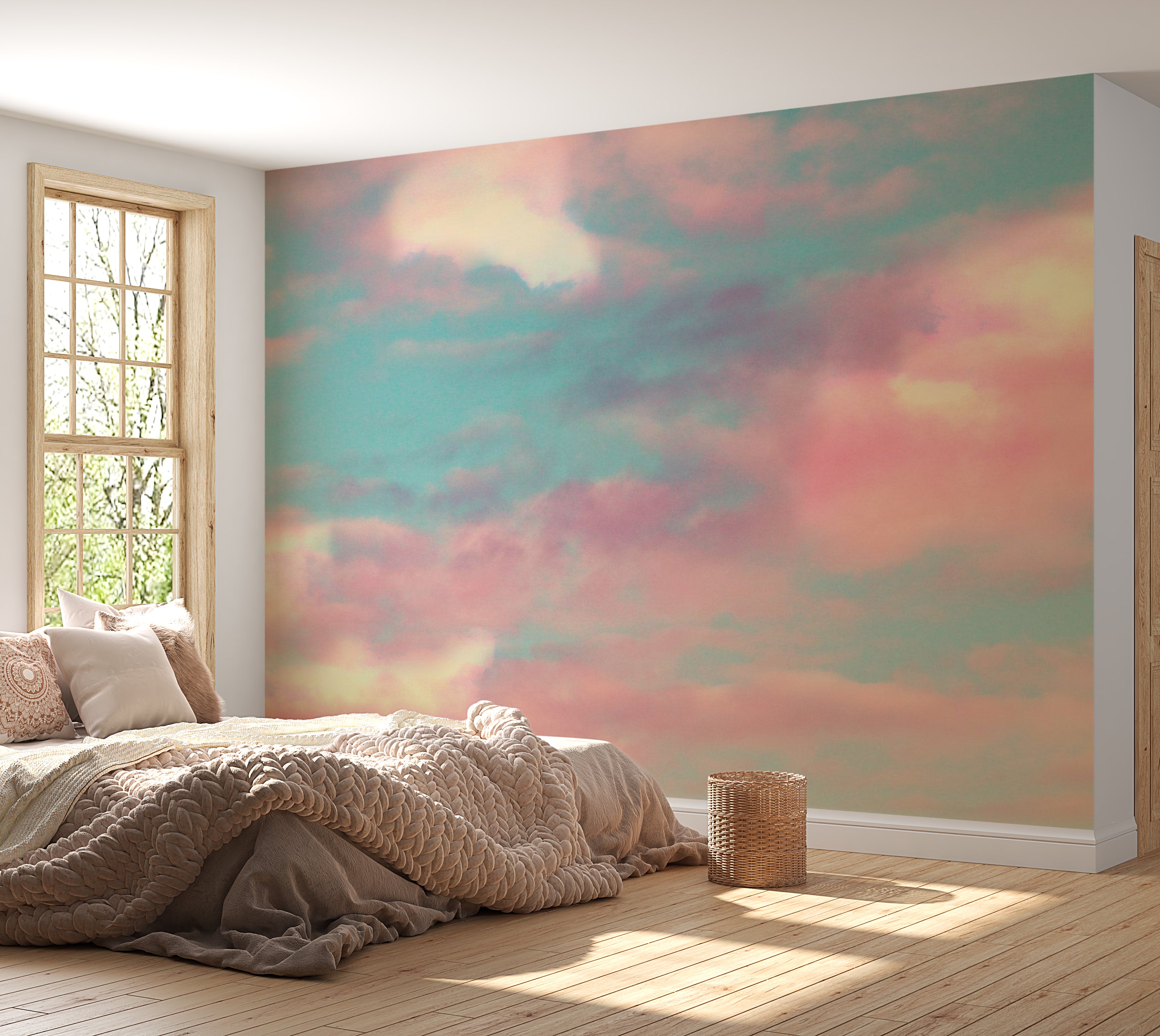 Landscape Wallpaper Wall Mural - Fire Clouds 39"Wx27"H / Standard