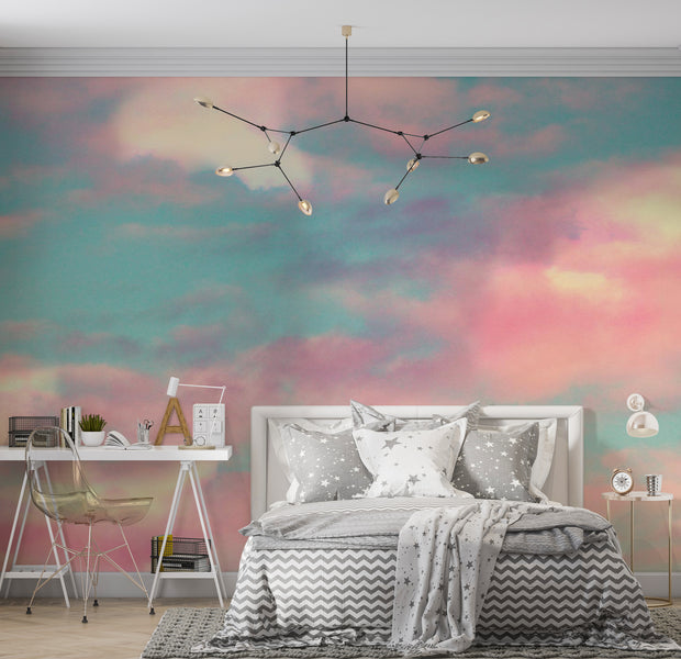 Landscape Wallpaper Wall Mural - Fire Clouds 39"Wx27"H / Standard
