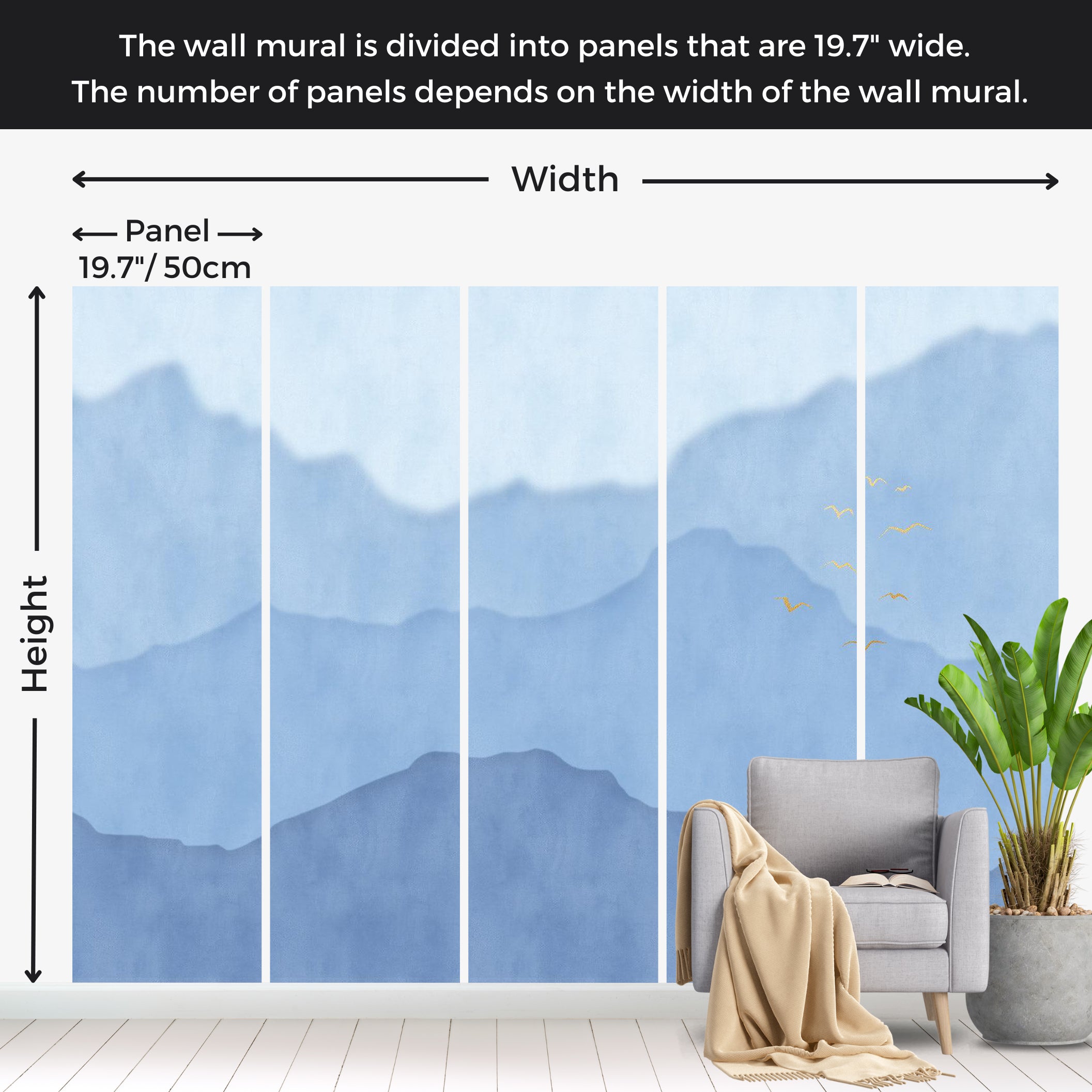 Landscape Wallpaper Wall Mural - Mountain Climate 39"Wx27"H / Standard