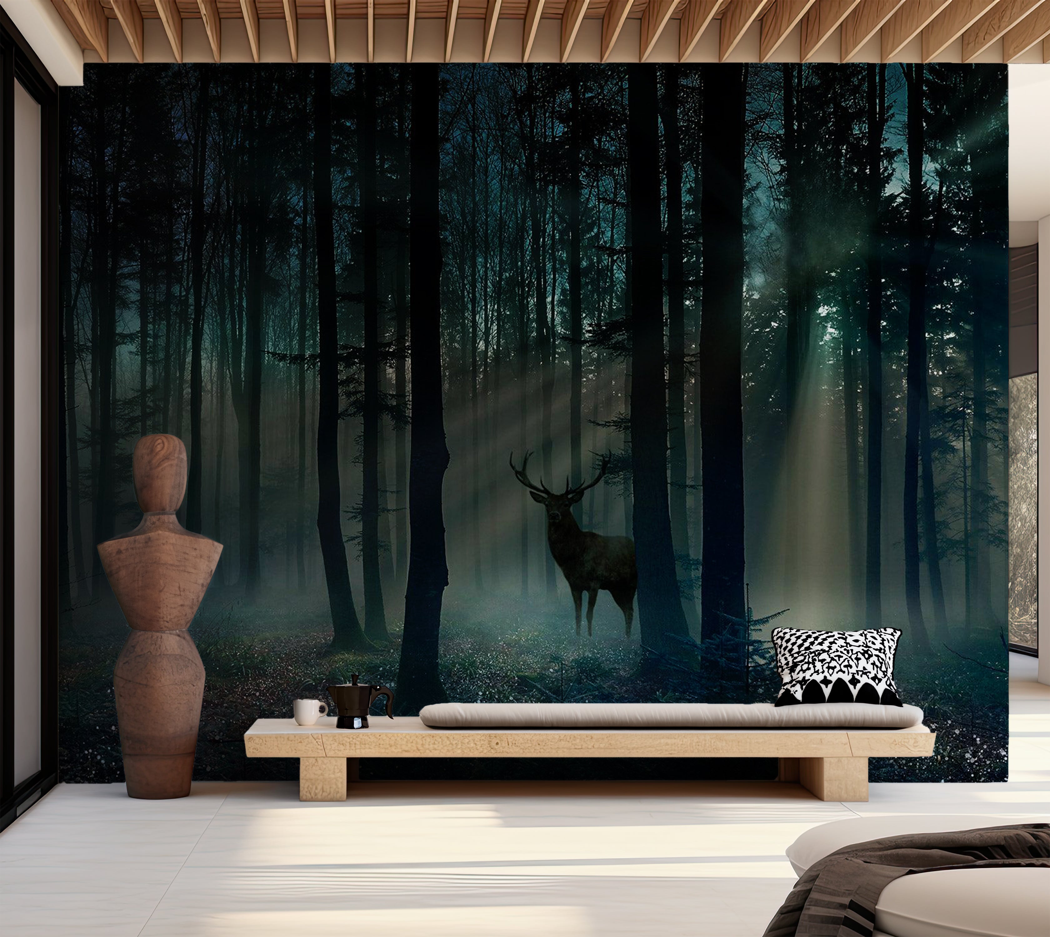 Landscape Wallpaper Wall Mural - Mystical Forest in The Morning 39"Wx27"H / Standard