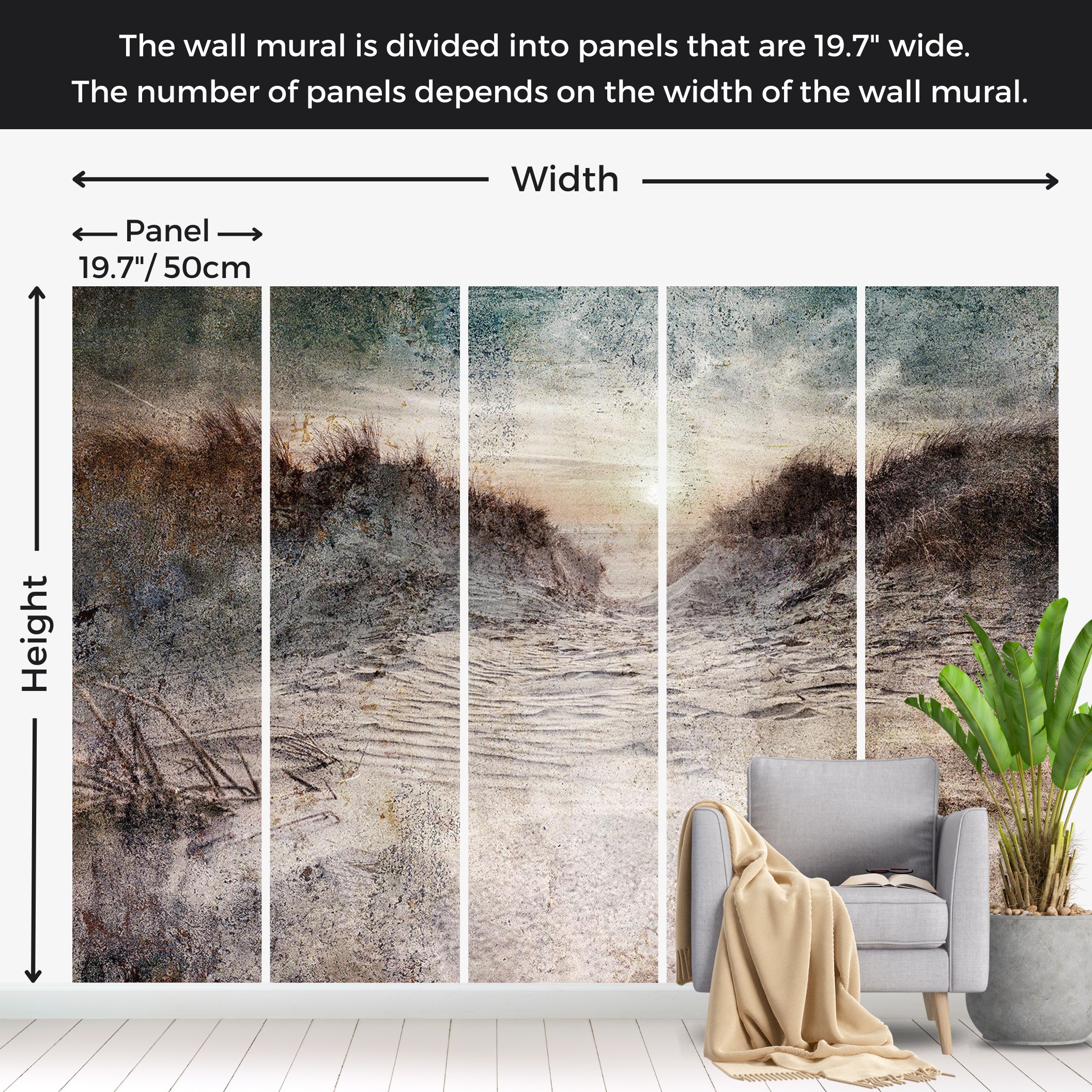 Landscape Wallpaper Wall Mural - Projection of Memories 39"Wx27"H / Standard