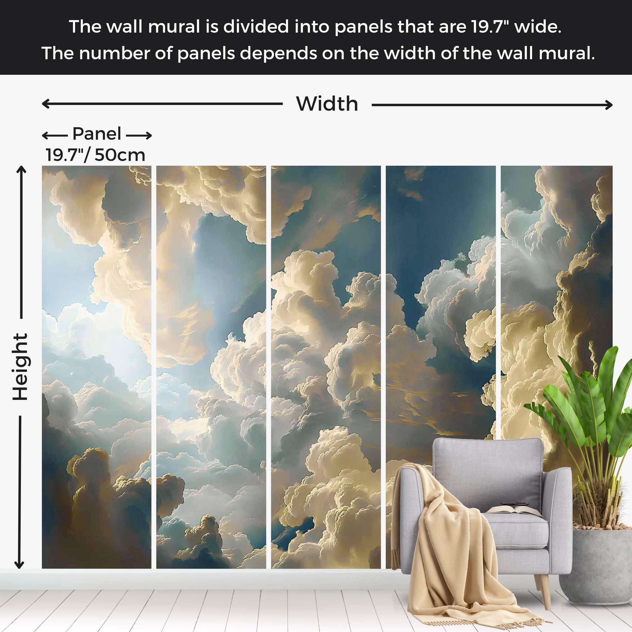 Landscape Wallpaper Wall Mural - Sun and Shadows 39"Wx27"H / Standard