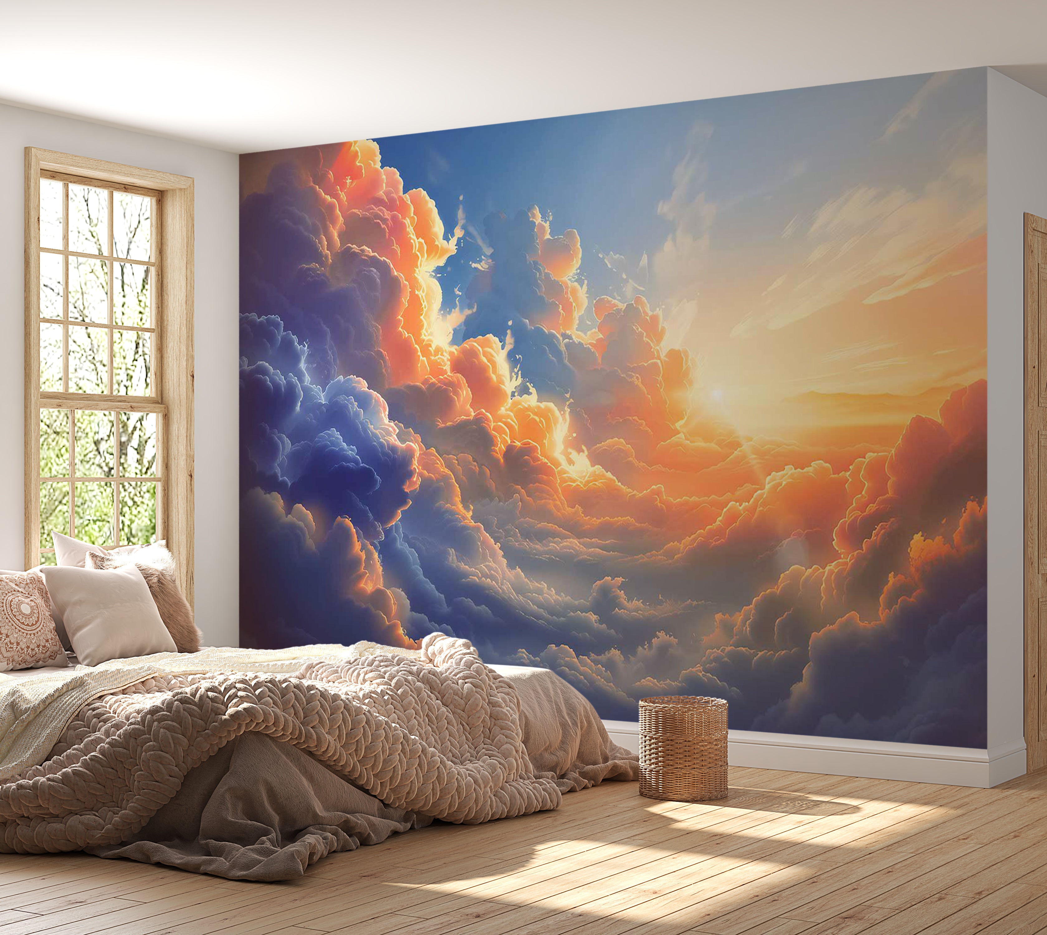 Landscape Wallpaper Wall Mural - Sunset in The Clouds 39"Wx27"H / Standard