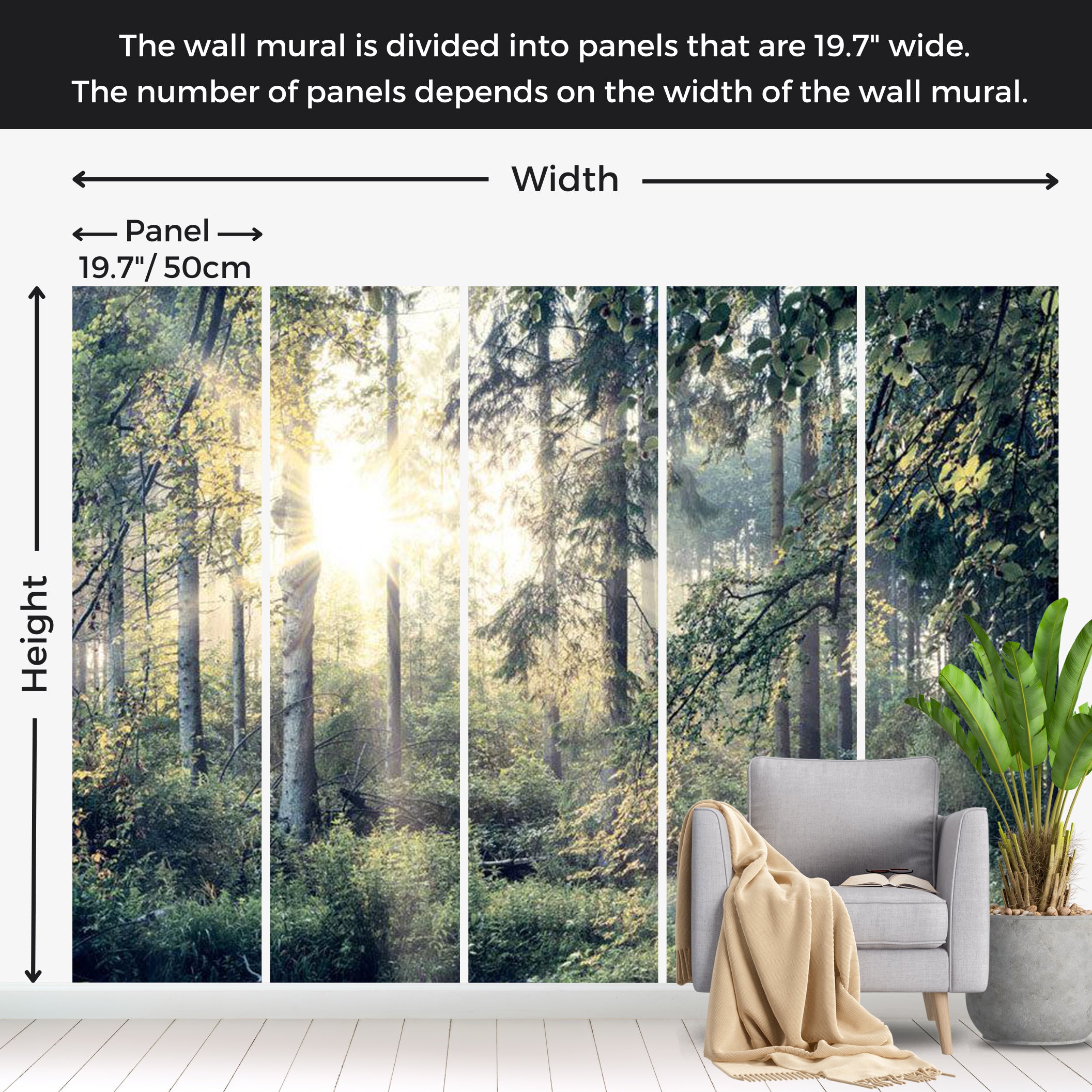 Landscape Wallpaper Wall Mural - Tales of a Forest 39"Wx27"H / Standard