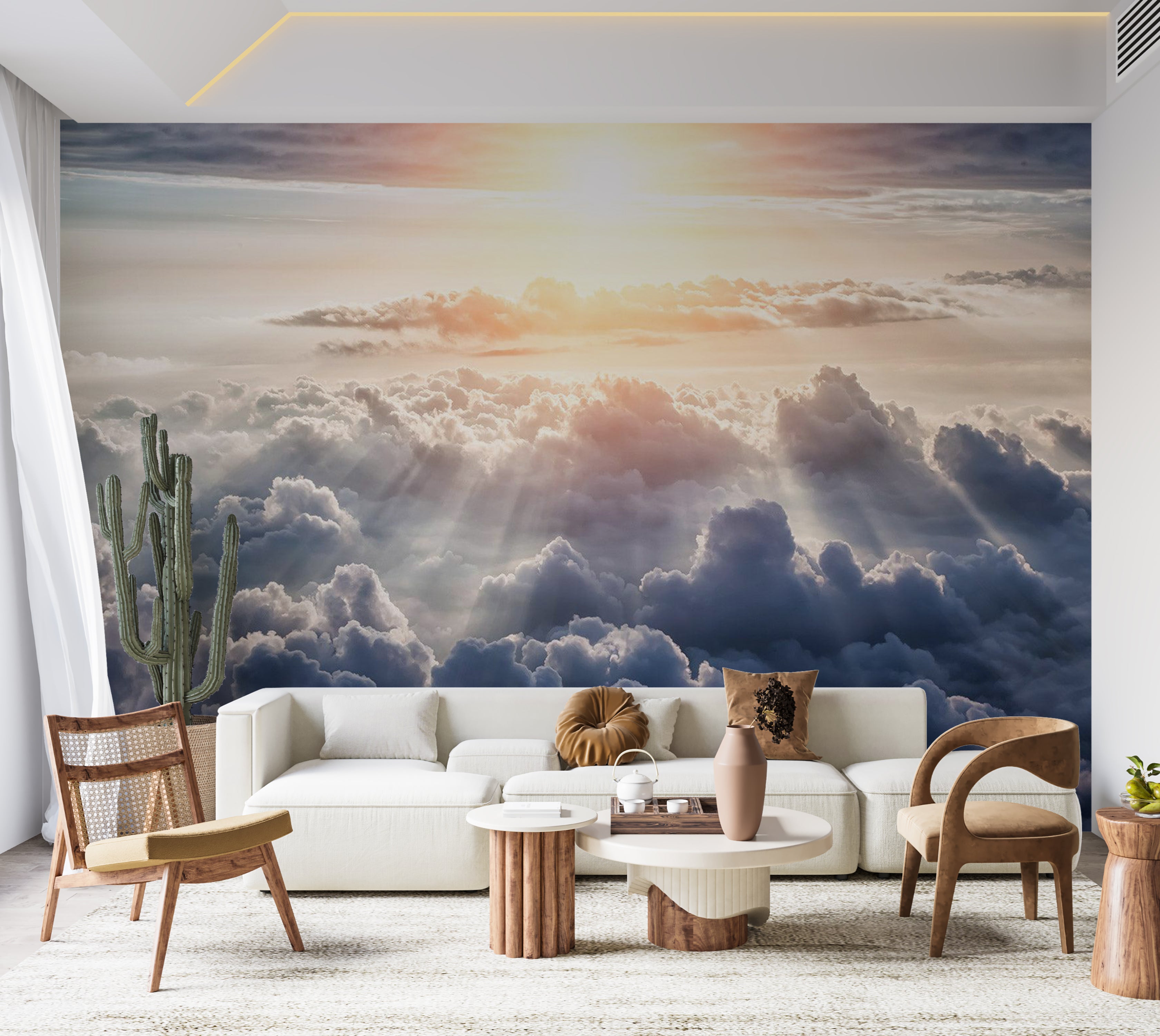 Landscape Wallpaper Wall Mural - Walk in The Clouds 39"Wx27"H / Standard