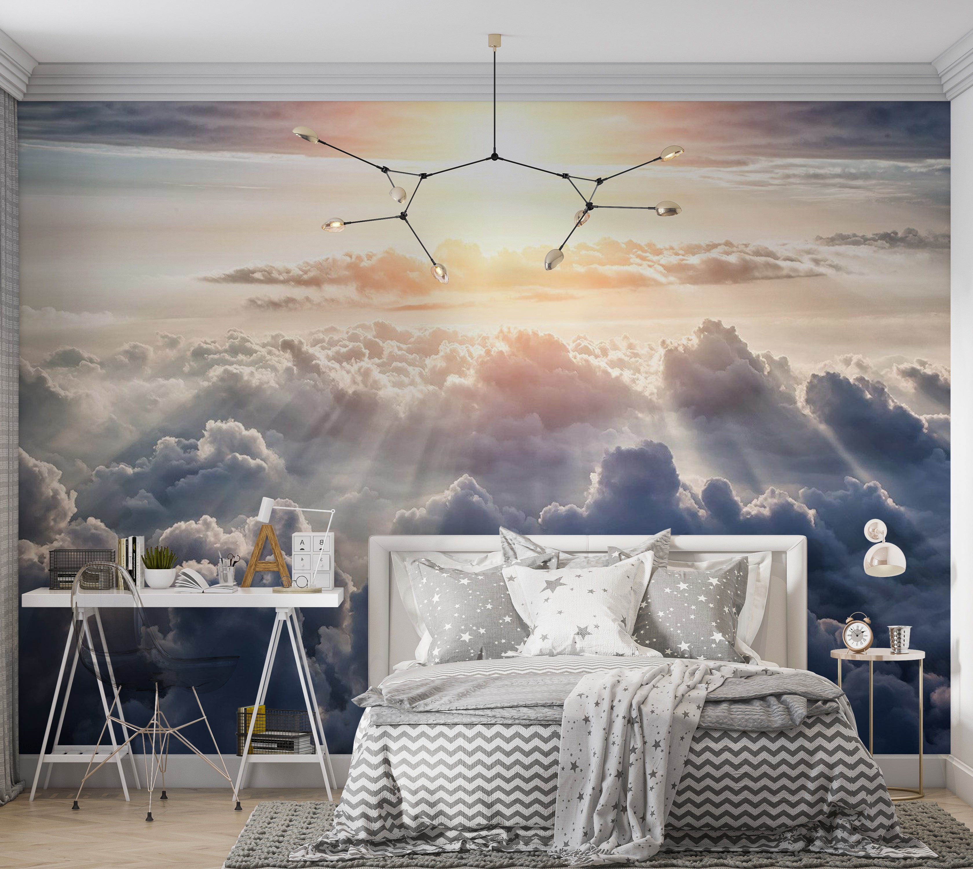 Landscape Wallpaper Wall Mural - Walk in The Clouds 39"Wx27"H / Standard