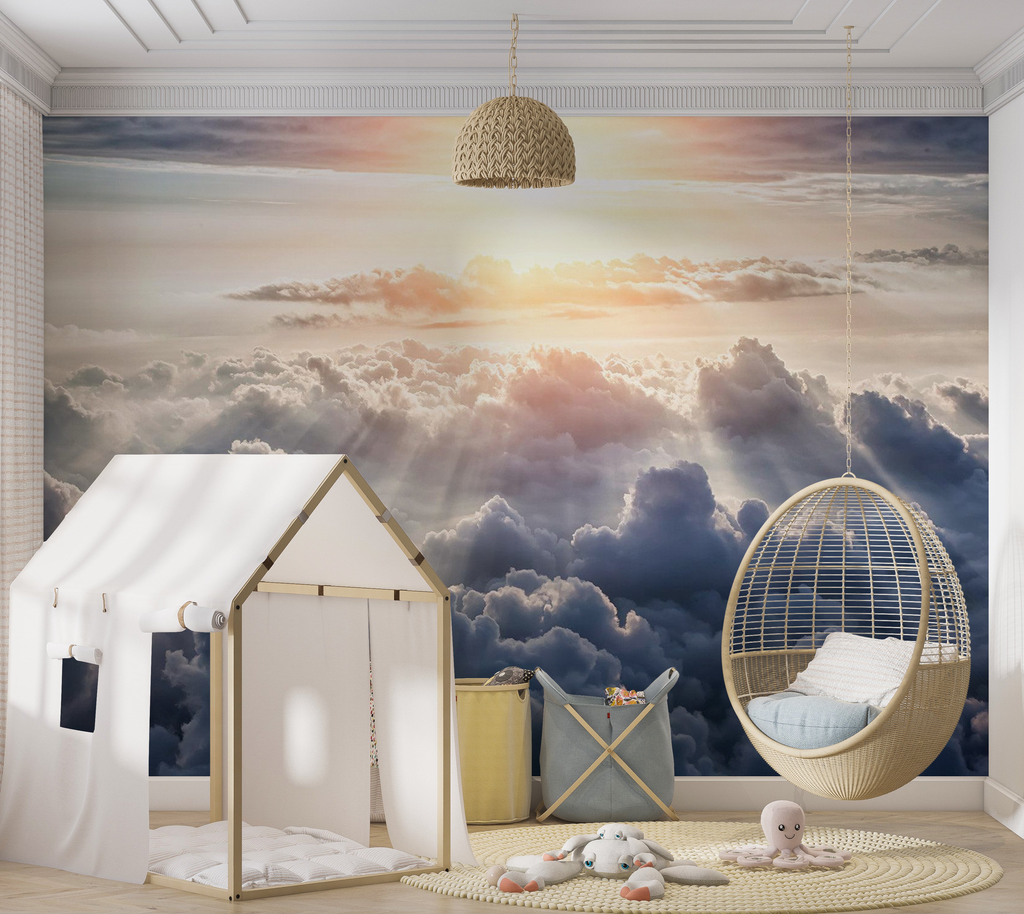 Landscape Wallpaper Wall Mural - Walk in The Clouds 39"Wx27"H / Standard