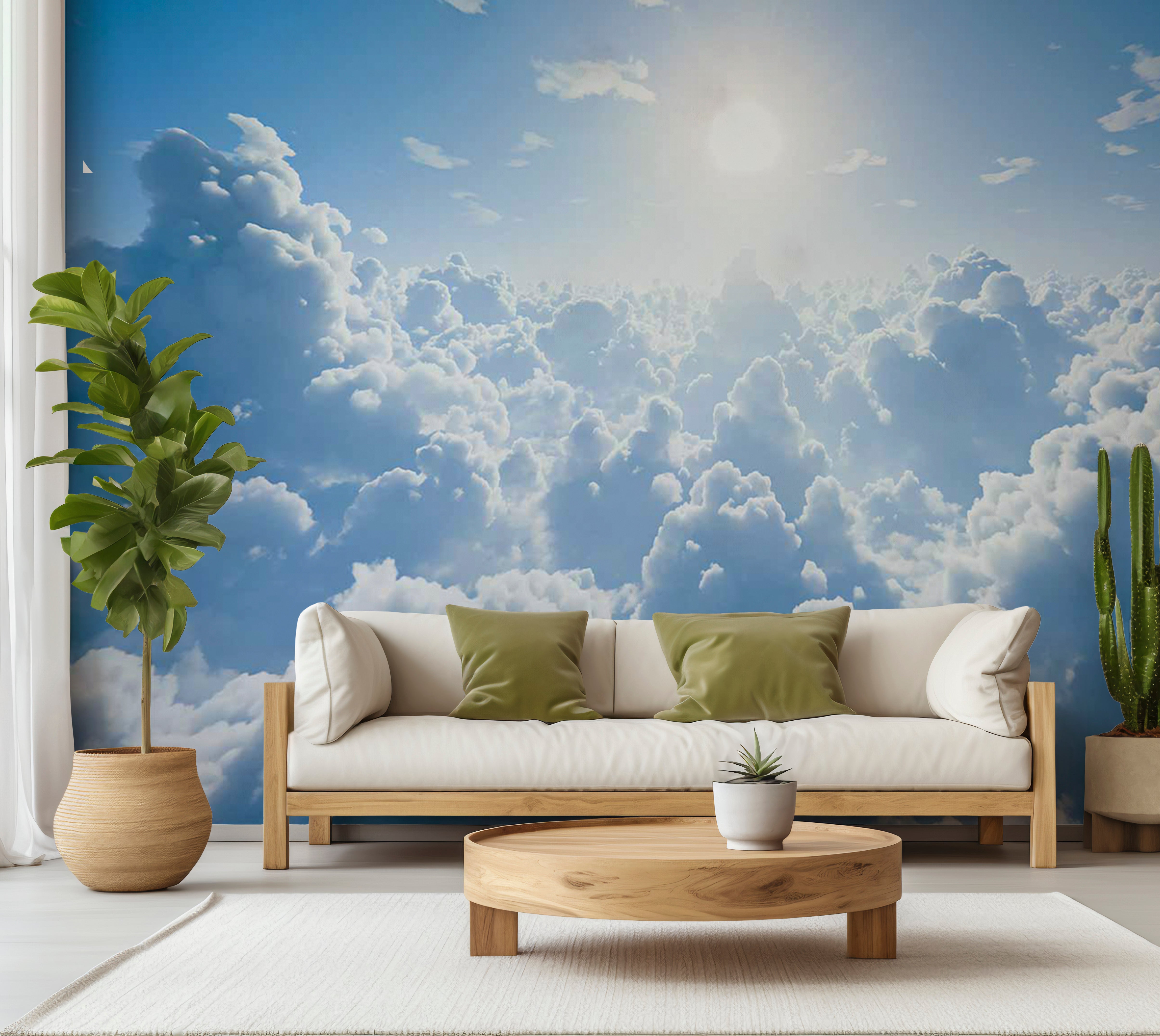 Landscape Wallpaper Wall Mural - Warm Rays of Sunshine 39"Wx27"H / Standard