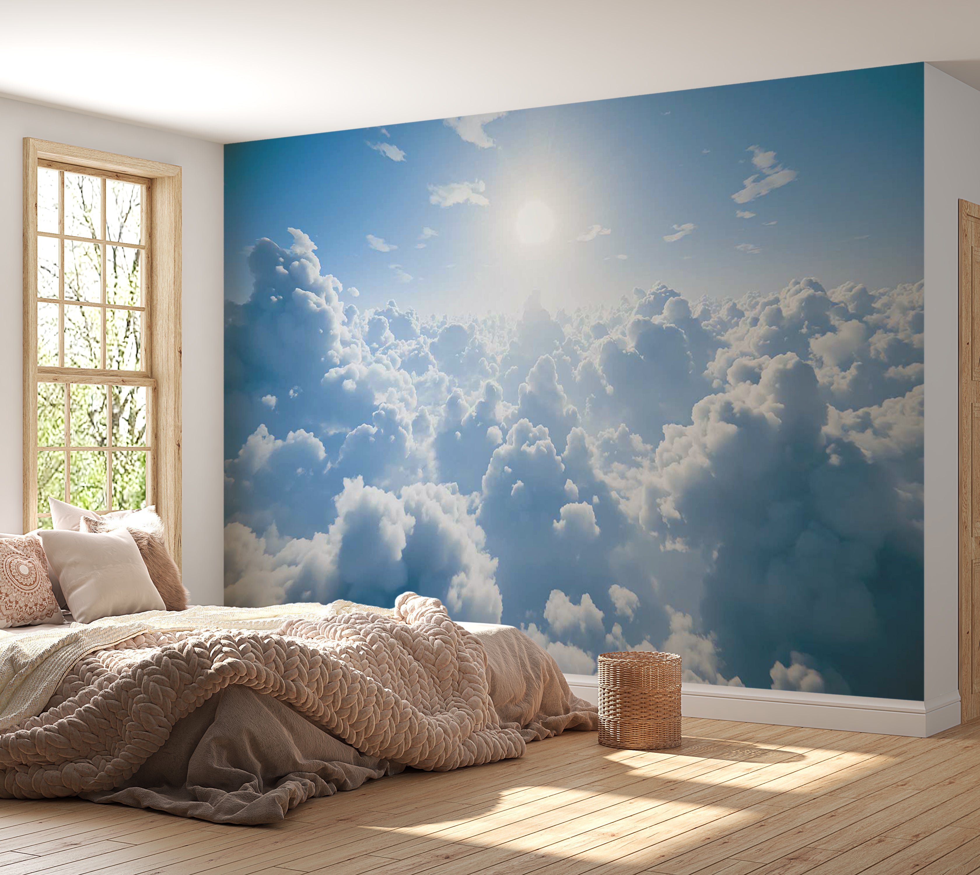 Landscape Wallpaper Wall Mural - Warm Rays of Sunshine 39"Wx27"H / Standard