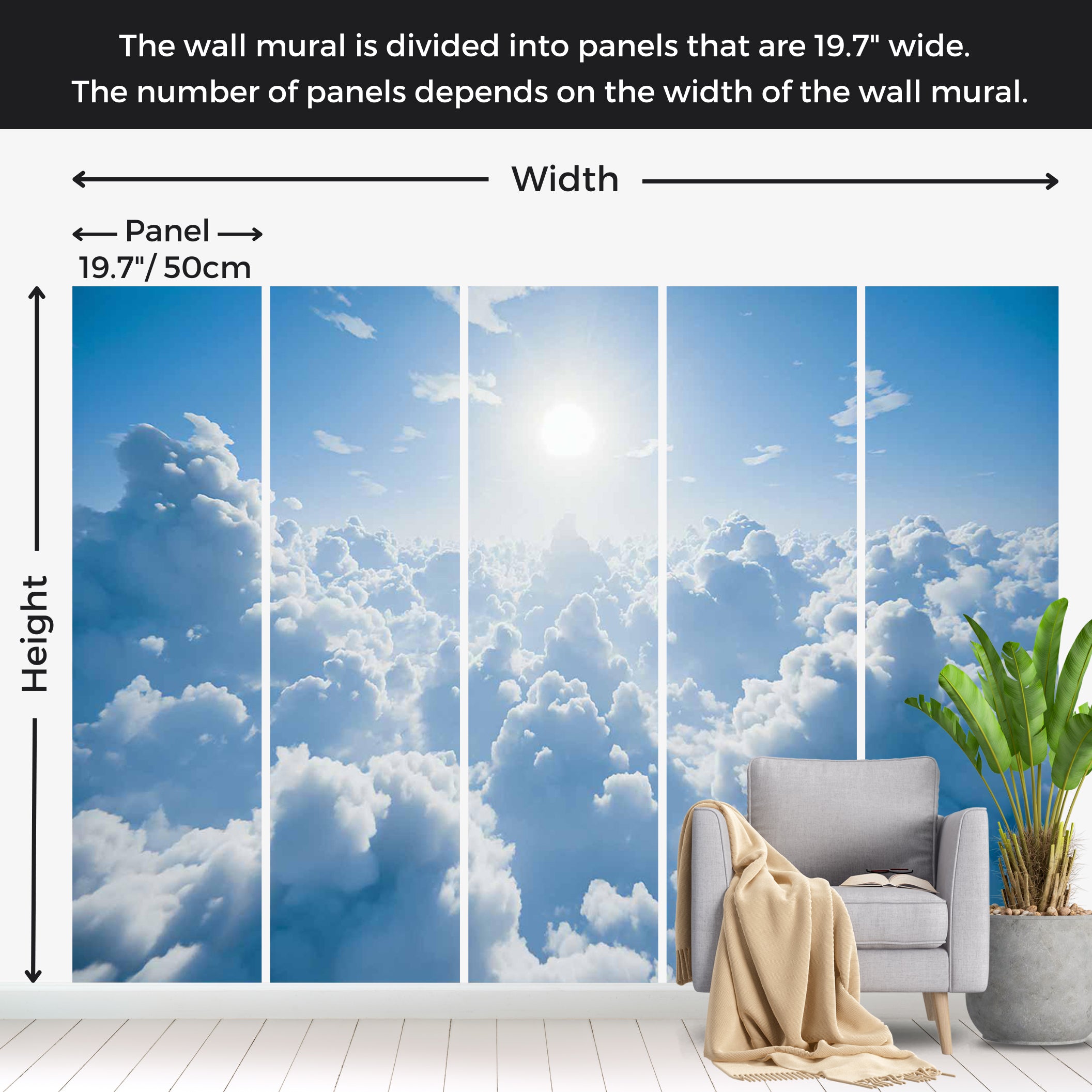 Landscape Wallpaper Wall Mural - Warm Rays of Sunshine 39"Wx27"H / Standard