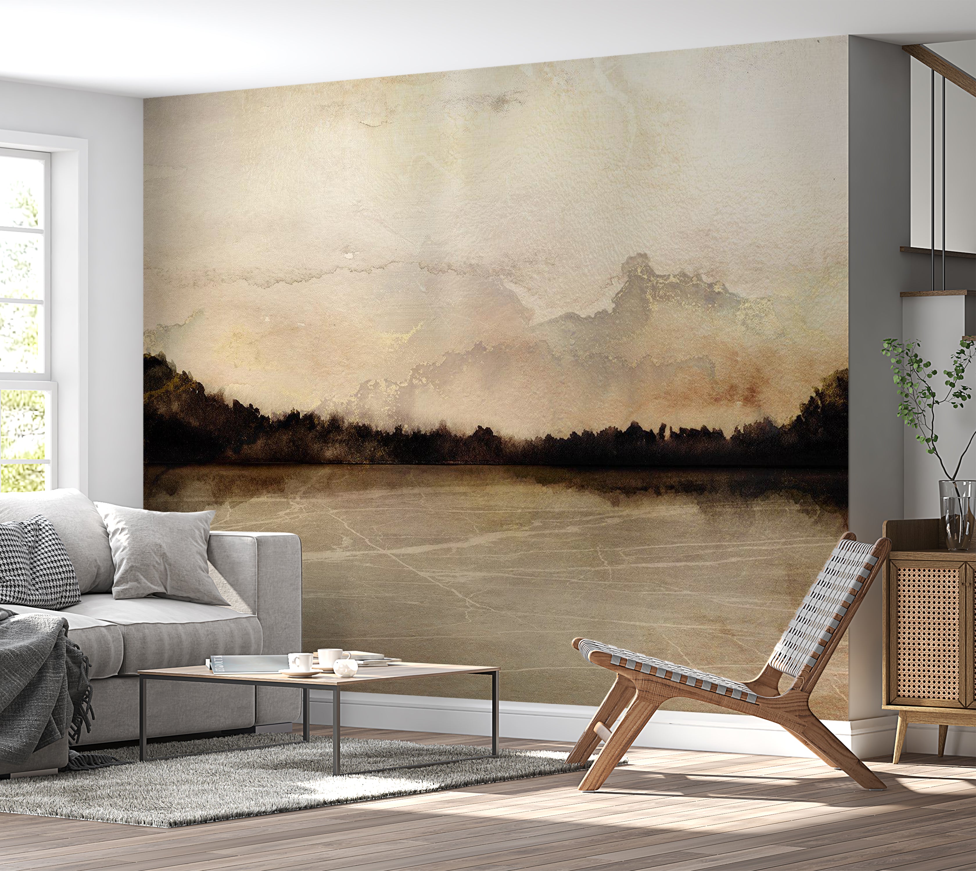 Landscape Wallpaper Wall Mural - Whispers of Distant Shores 39"Wx27"H / Standard