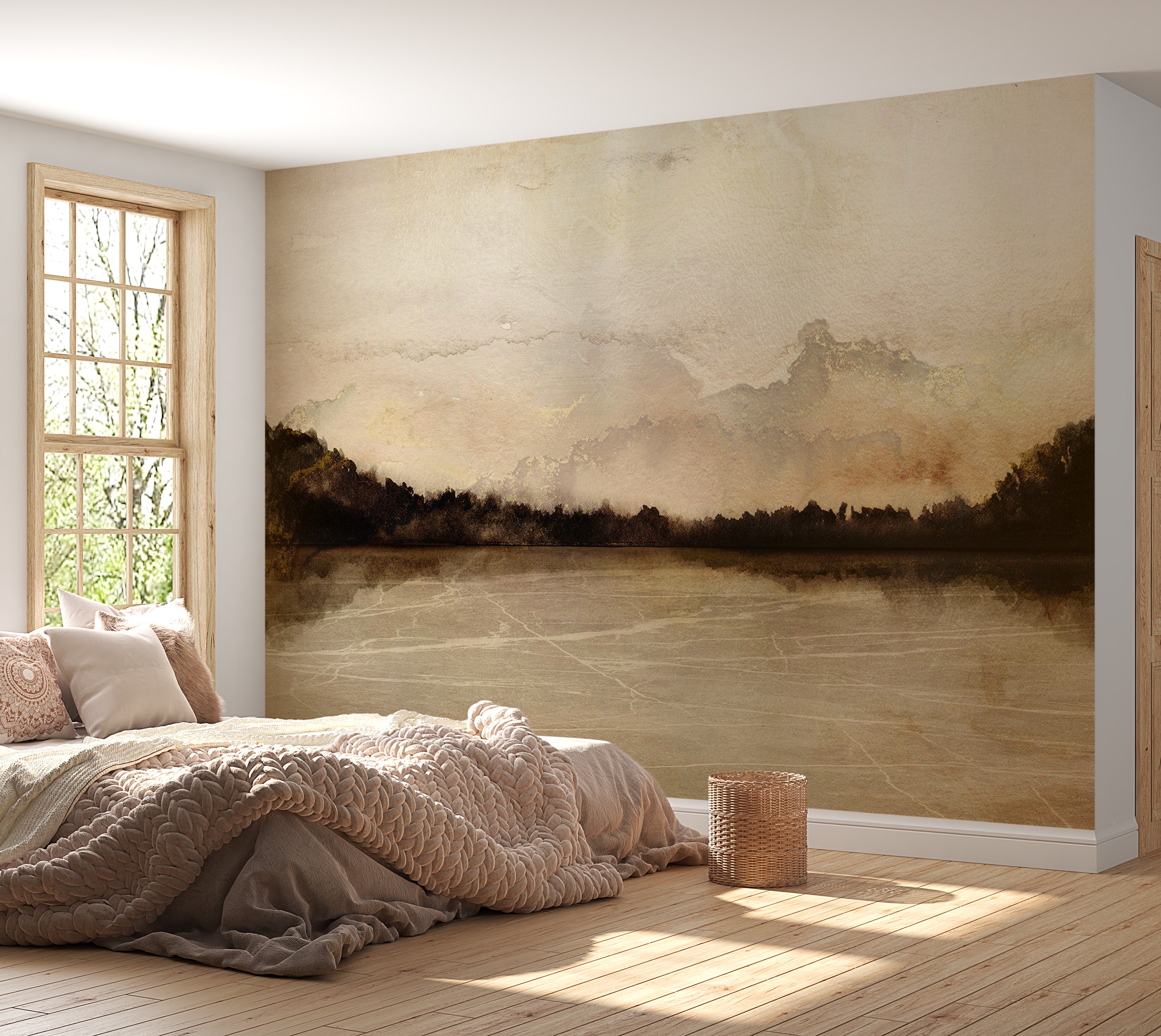 Landscape Wallpaper Wall Mural - Whispers of Distant Shores 39"Wx27"H / Standard