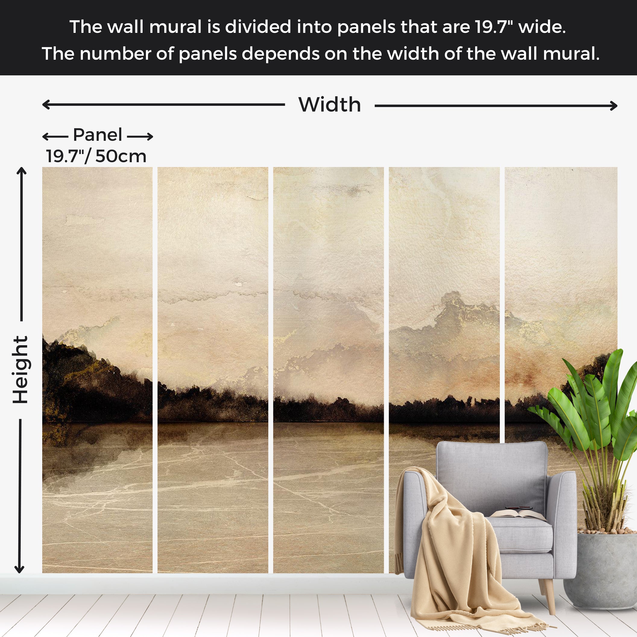 Landscape Wallpaper Wall Mural - Whispers of Distant Shores 39"Wx27"H / Standard