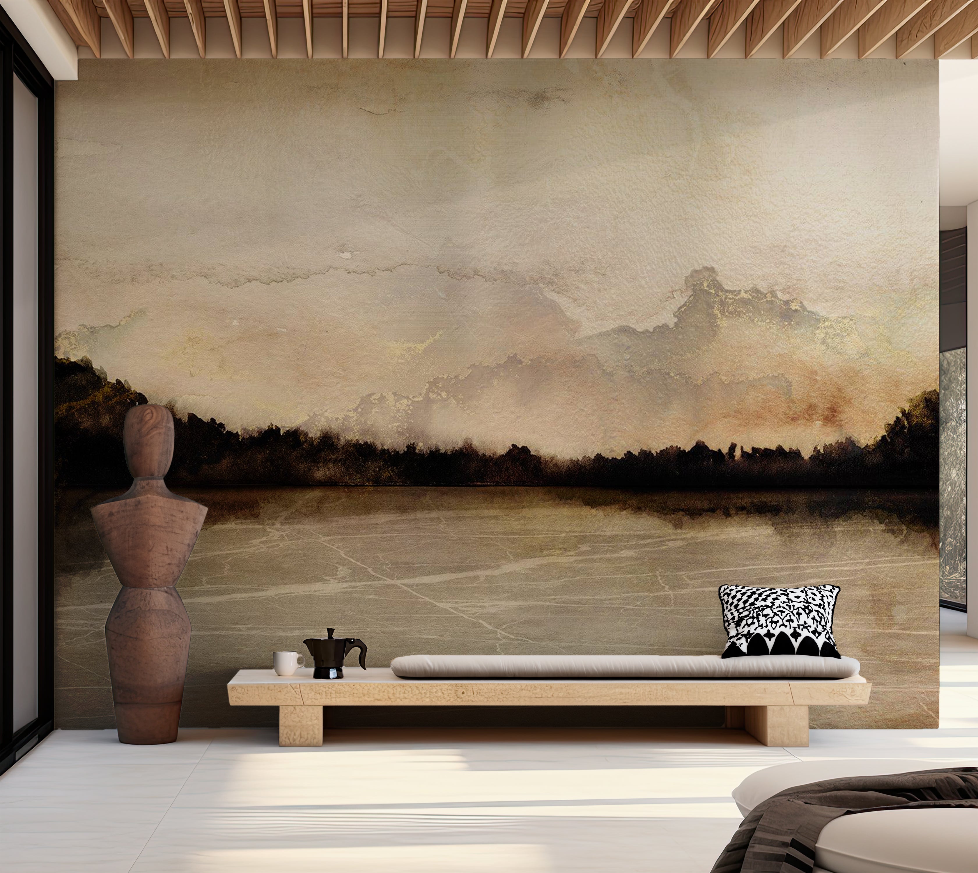 Landscape Wallpaper Wall Mural - Whispers of Distant Shores 39"Wx27"H / Standard