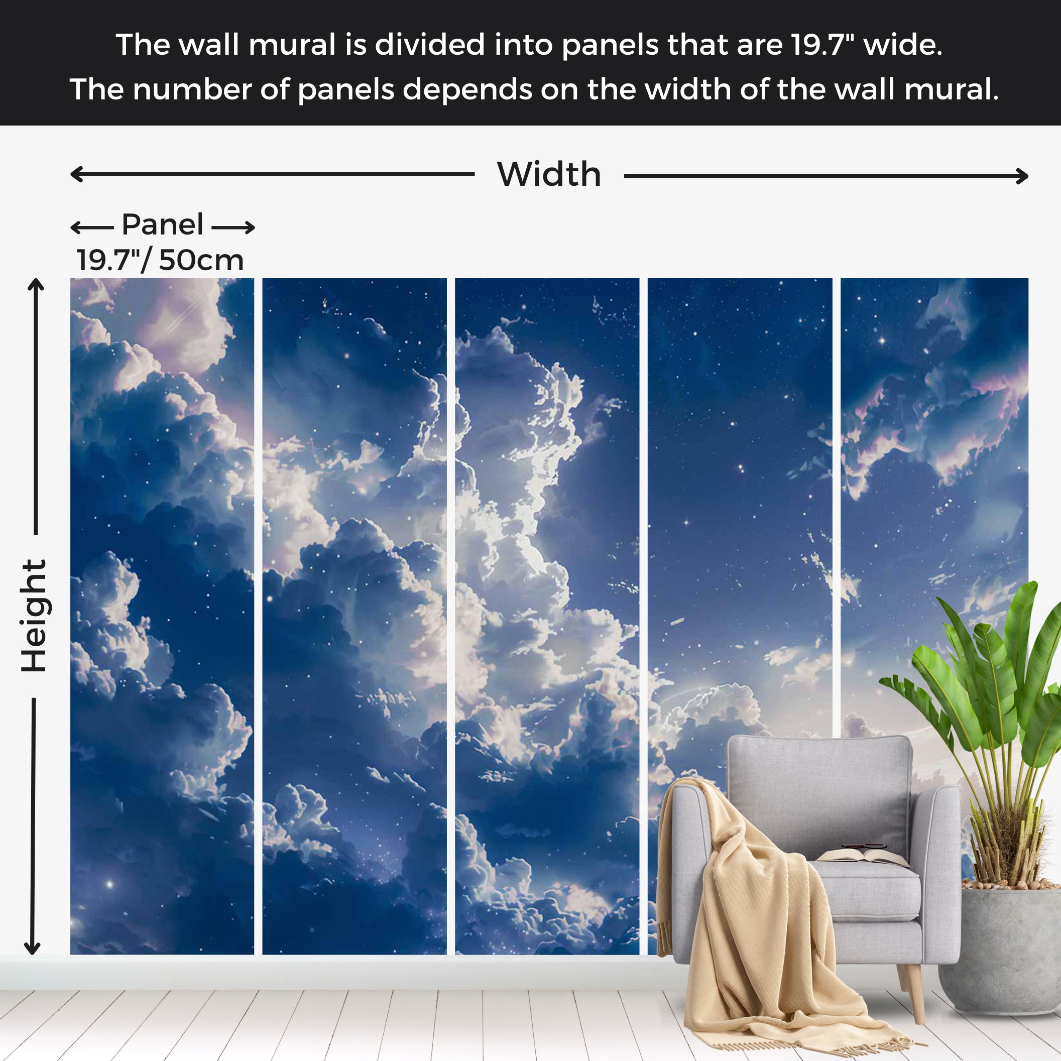 Space Wallpaper Wall Mural - Corner of The Sky 39"Wx27"H / Standard