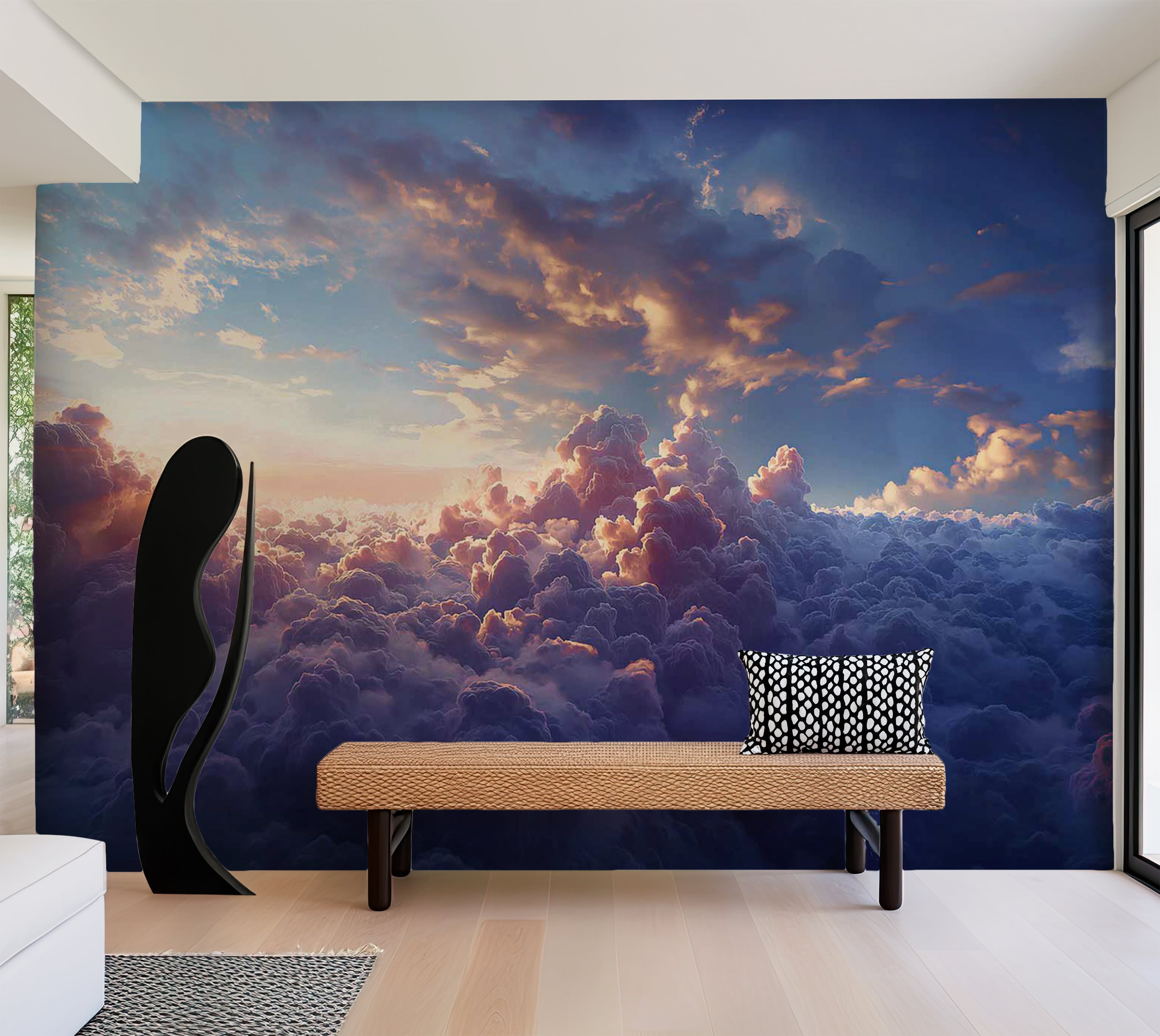 Space Wallpaper Wall Mural - The Sun in Hiding 39"Wx27"H / Standard