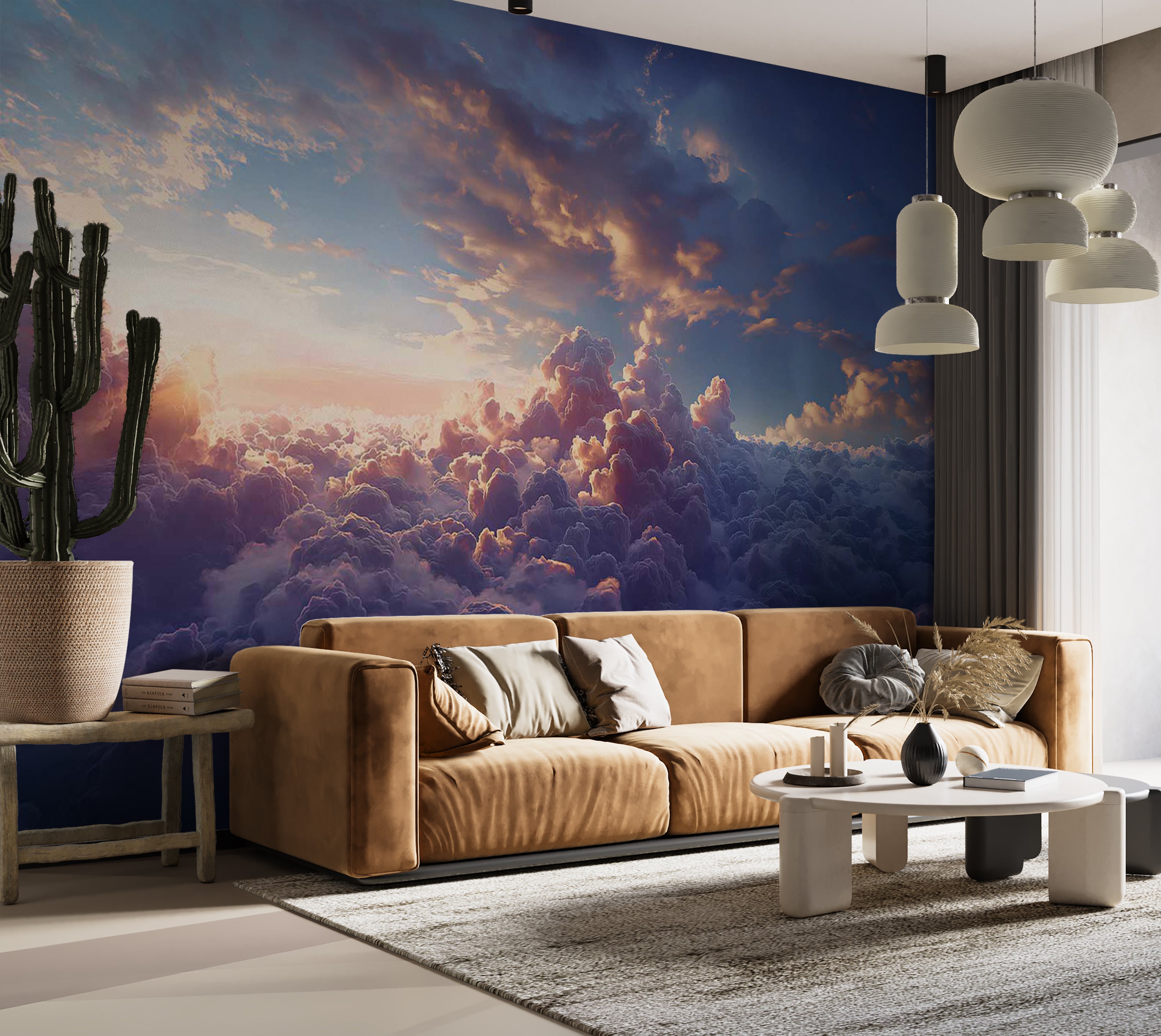 Space Wallpaper Wall Mural - The Sun in Hiding 39"Wx27"H / Standard