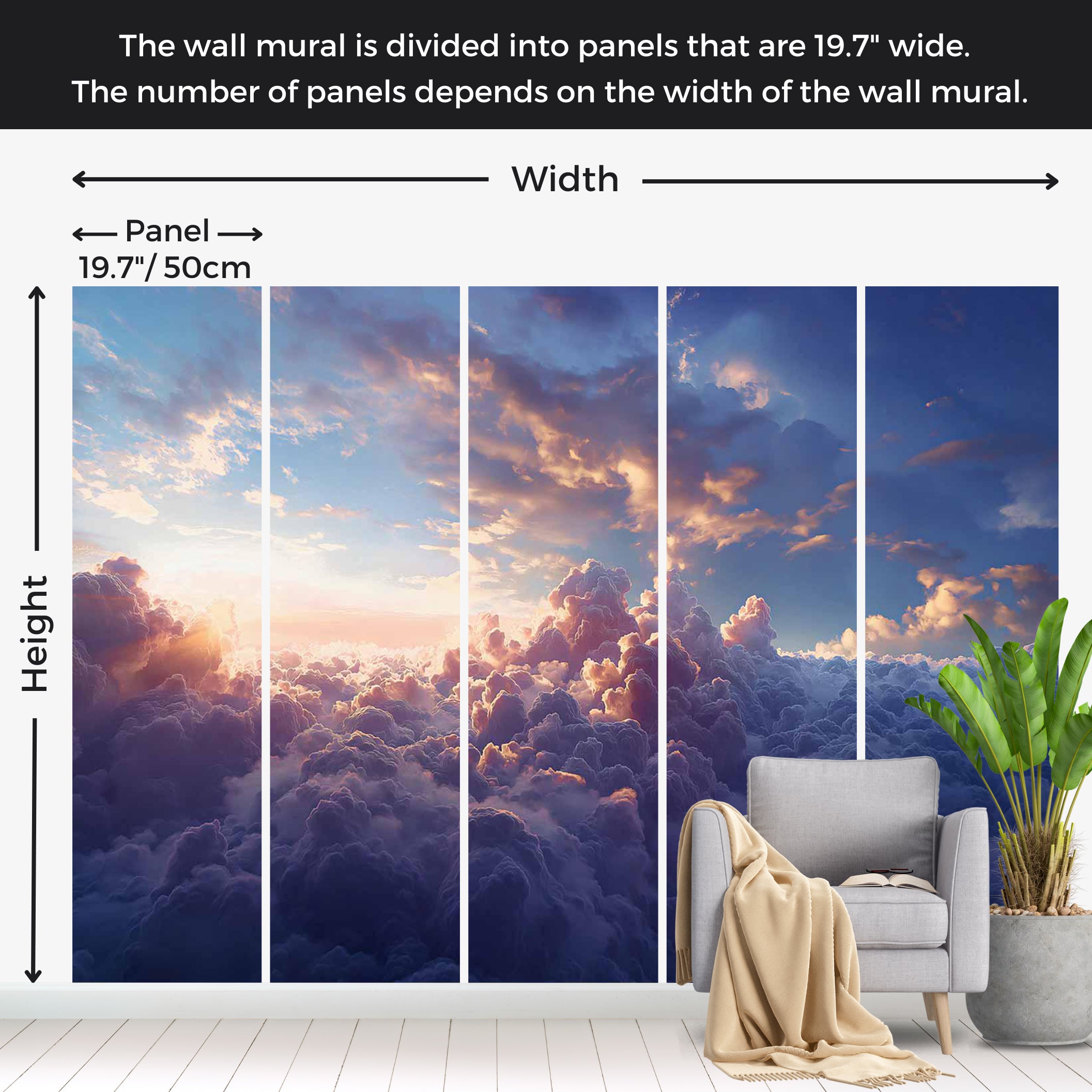 Space Wallpaper Wall Mural - The Sun in Hiding 39"Wx27"H / Standard