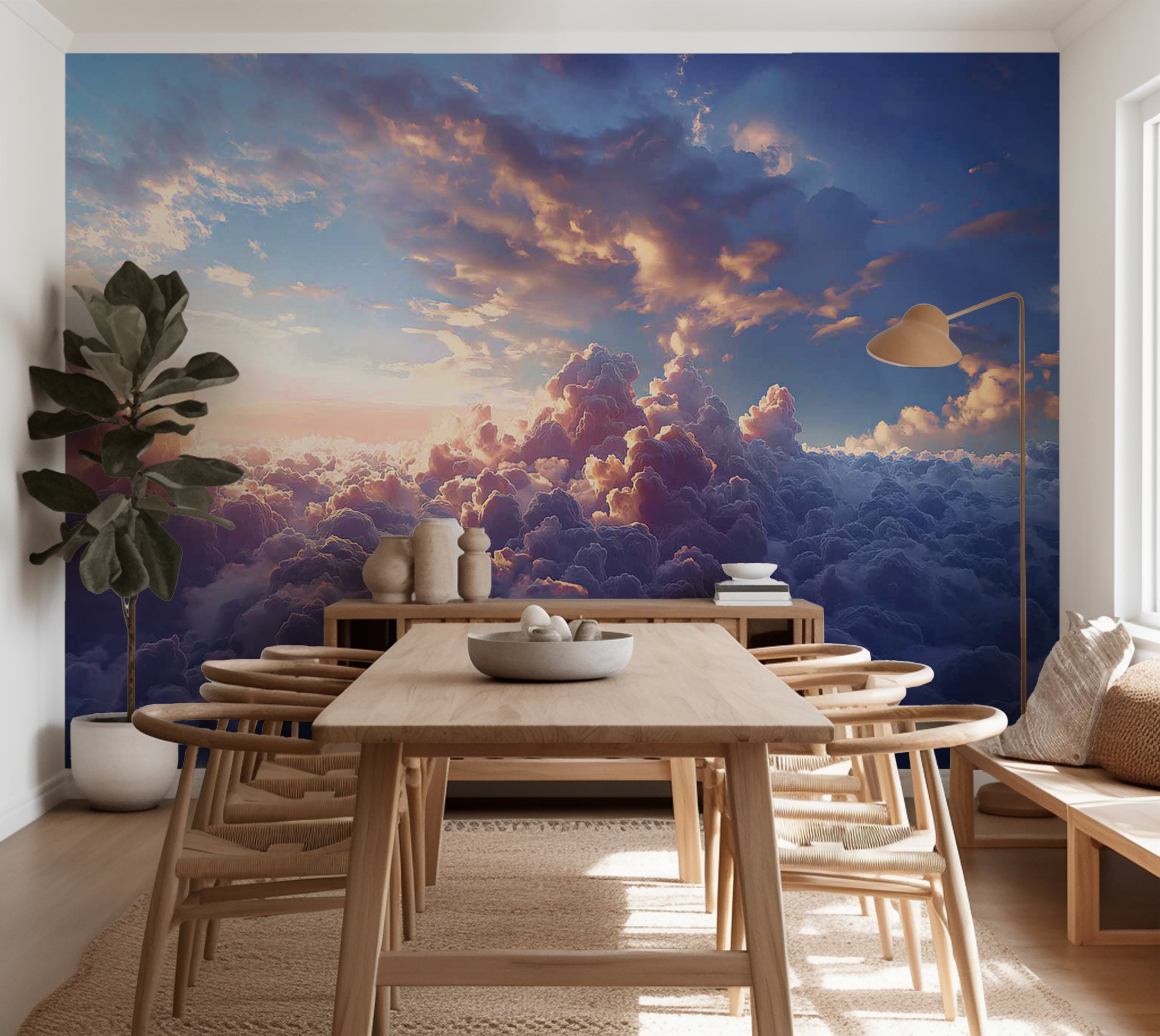 Space Wallpaper Wall Mural - The Sun in Hiding 39"Wx27"H / Standard