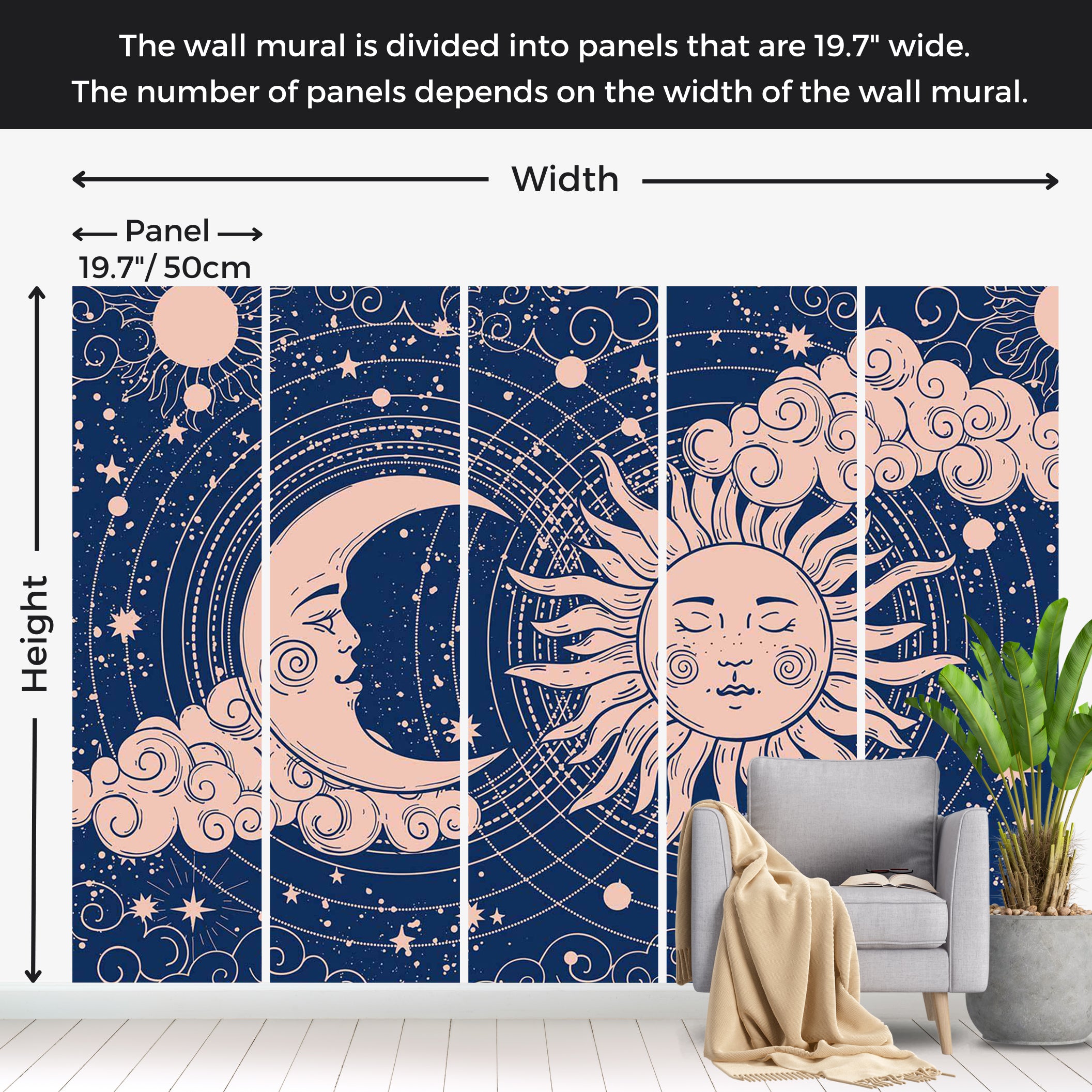 Spiritual Wallpaper Wall Mural - Cosmic Harmony 39"Wx27"H / Standard