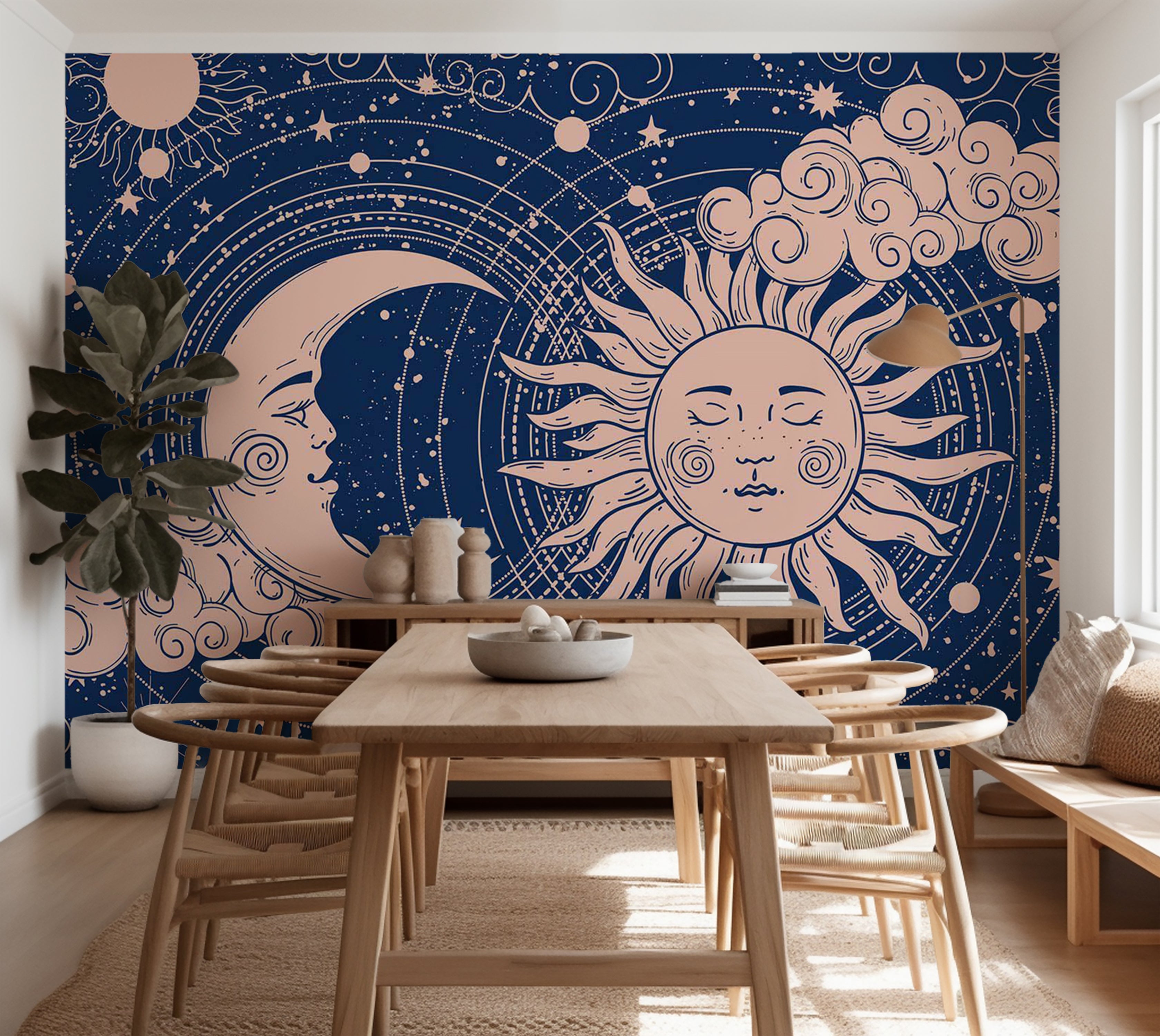 Spiritual Wallpaper Wall Mural - Cosmic Harmony 39"Wx27"H / Standard