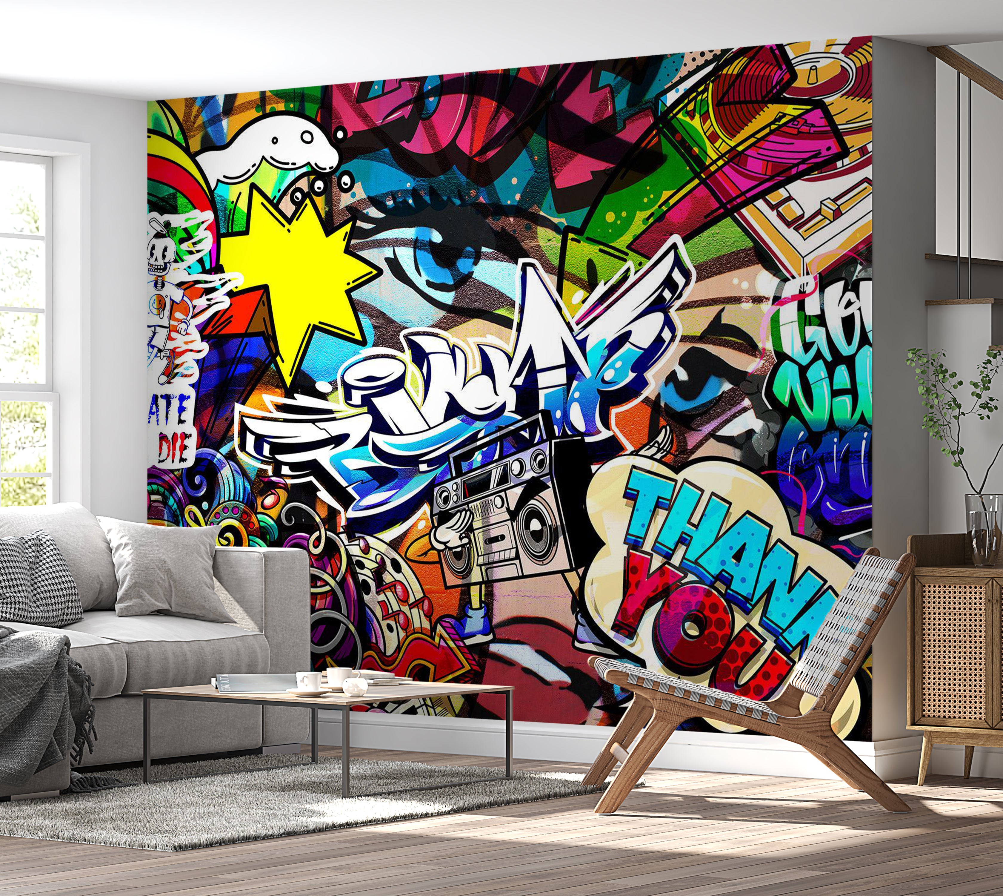 Street Art Wallpaper Wall Mural - Language of The City 39"Wx27"H / Standard