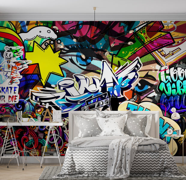 Street Art Wallpaper Wall Mural - Language of The City 39"Wx27"H / Standard
