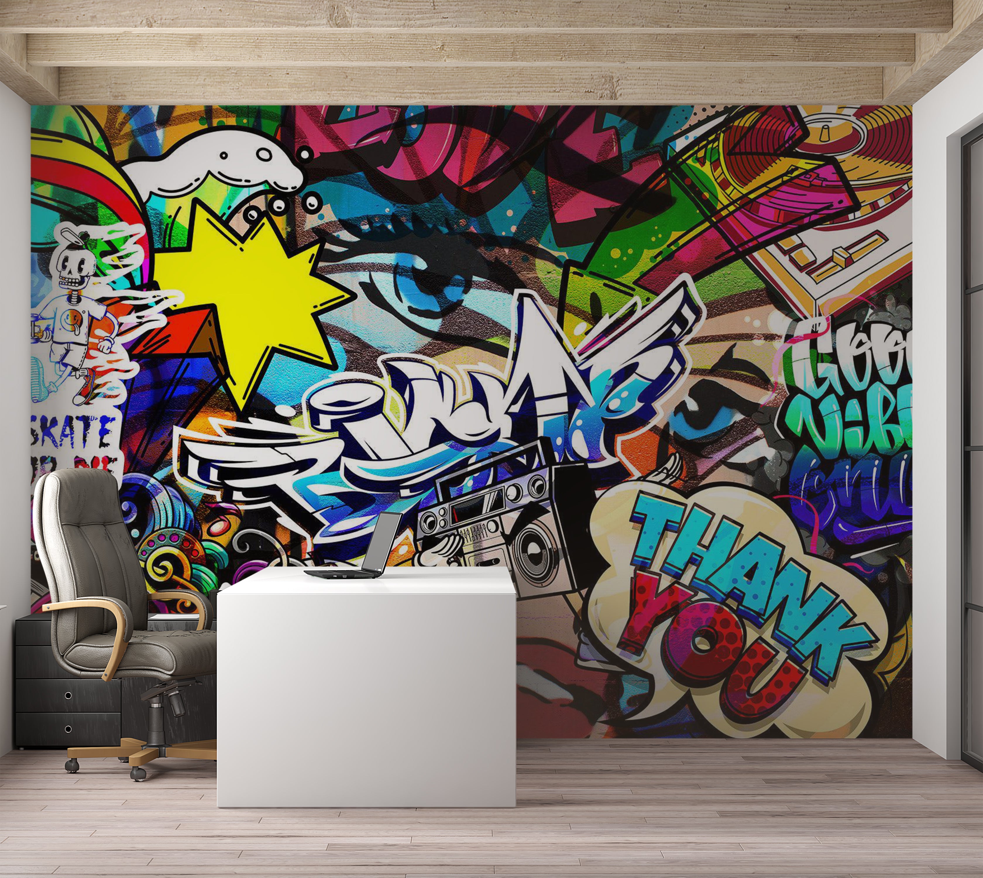 Street Art Wallpaper Wall Mural - Language of The City 39"Wx27"H / Standard