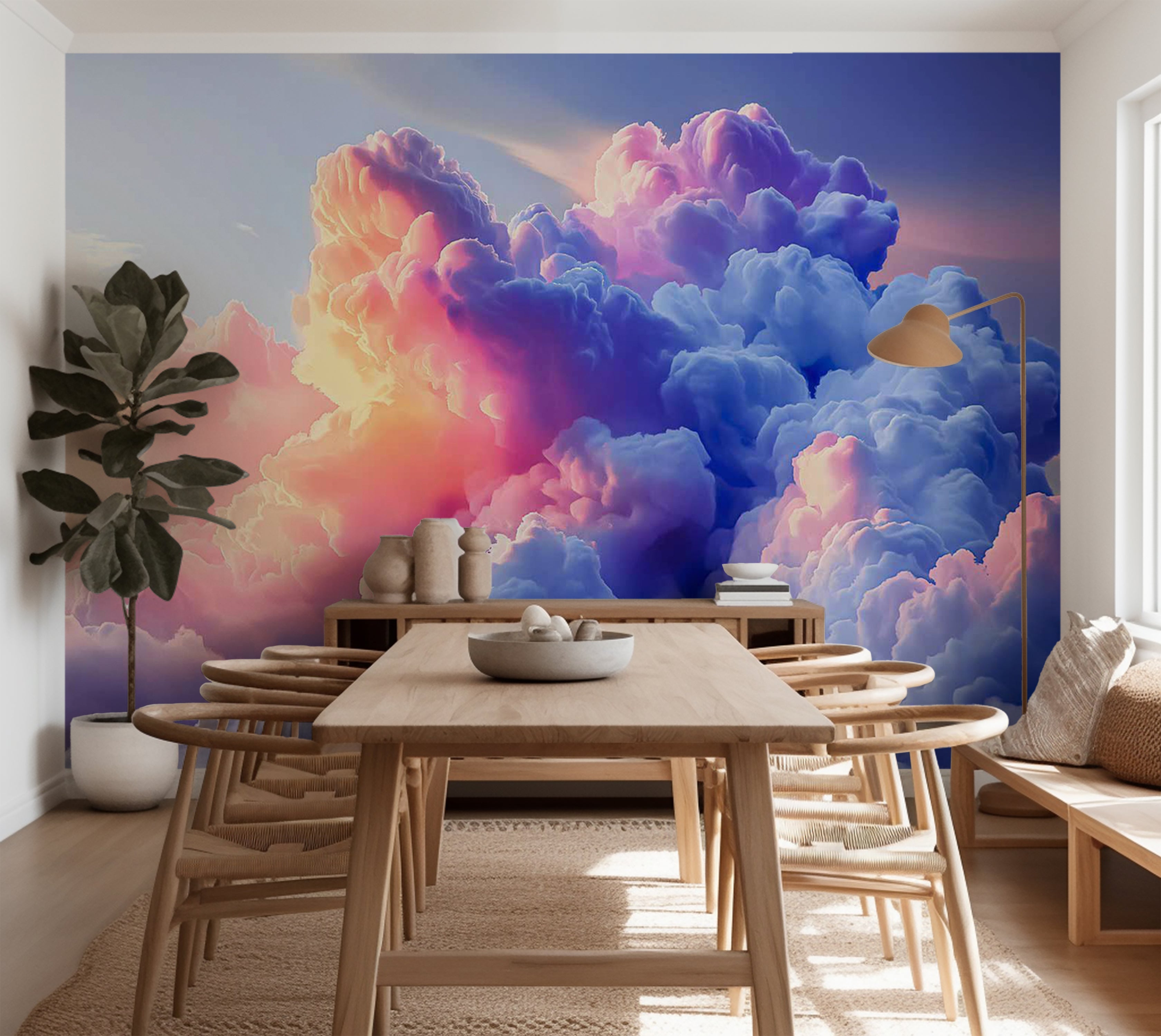 Surface Texture Wallpaper Wall Mural - Artistic Clouds 39"Wx27"H / Standard