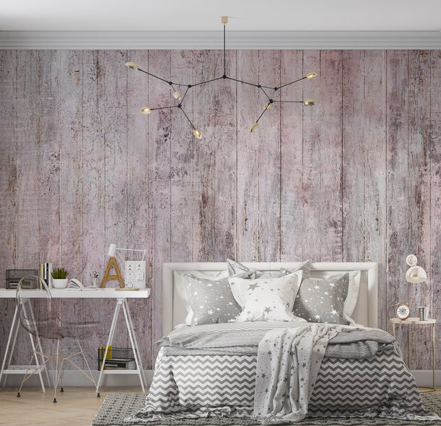 Surface Texture Wallpaper Wall Mural - Beige Boho Rustic Wood 39"Wx27"H / Standard