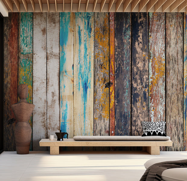 Surface Texture Wallpaper Wall Mural - Blank Wooden Boards 39"Wx27"H / Standard