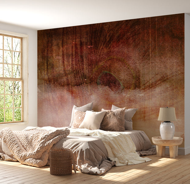 Surface Texture Wallpaper Wall Mural - Brown Concrete Expression 39"Wx27"H / Standard