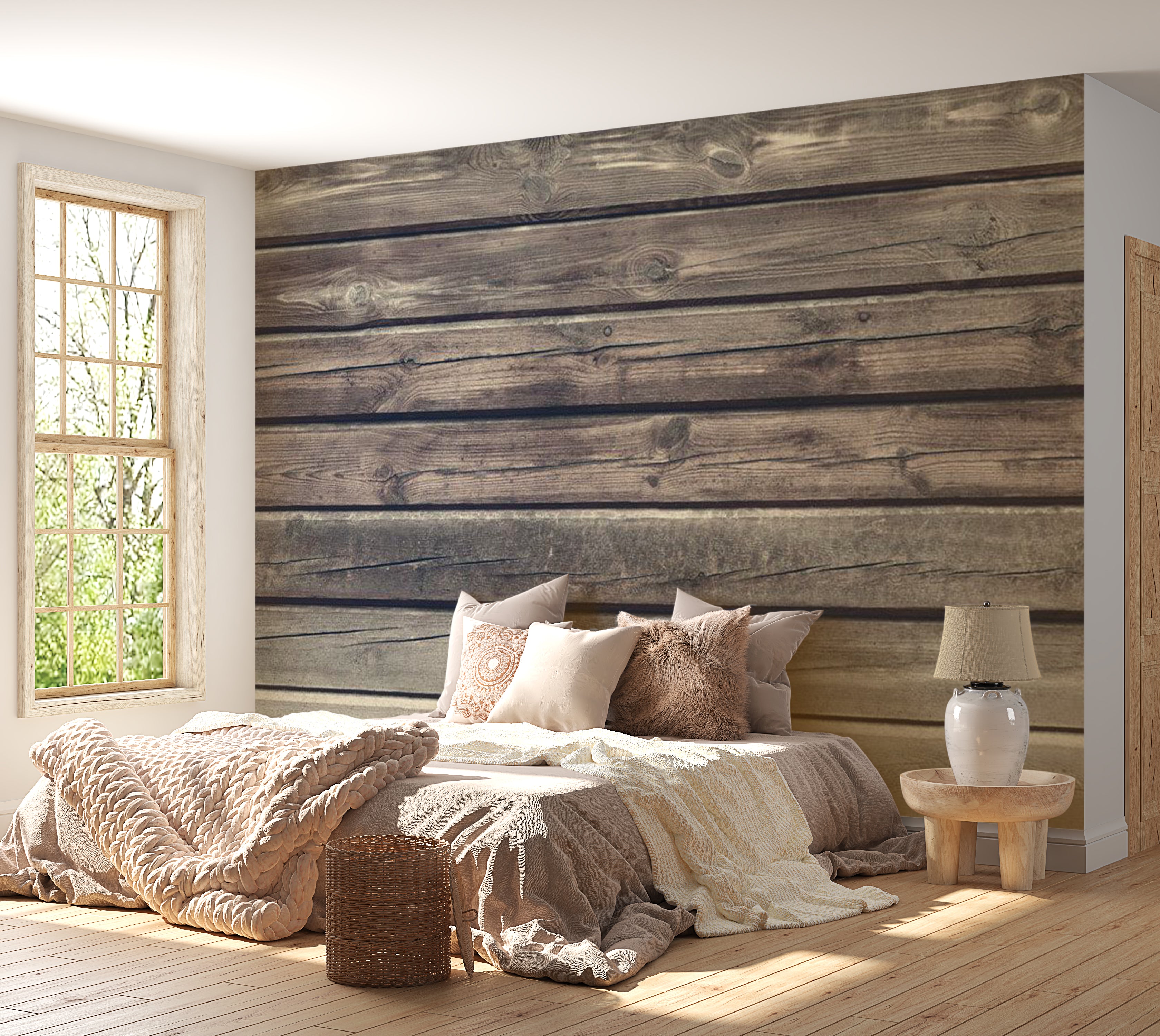 Surface Texture Wallpaper Wall Mural - Country Style Wood 39"Wx27"H / Standard