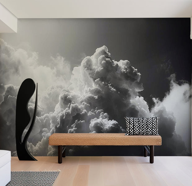 Surface Texture Wallpaper Wall Mural - Dark Sunny Clouds 39"Wx27"H / Standard