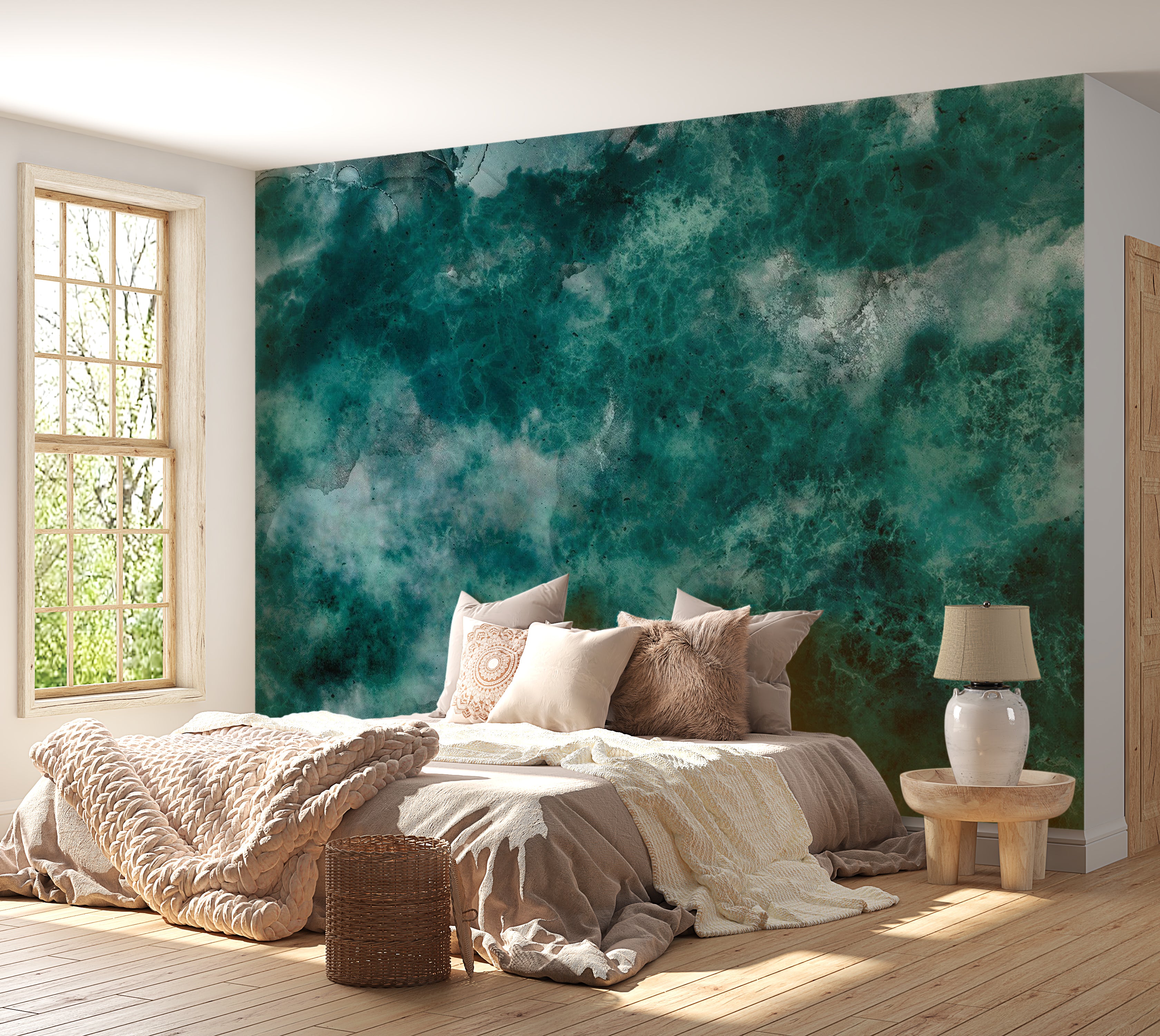 Surface Texture Wallpaper Wall Mural - Deep Ocean Impression 39"Wx27"H / Standard