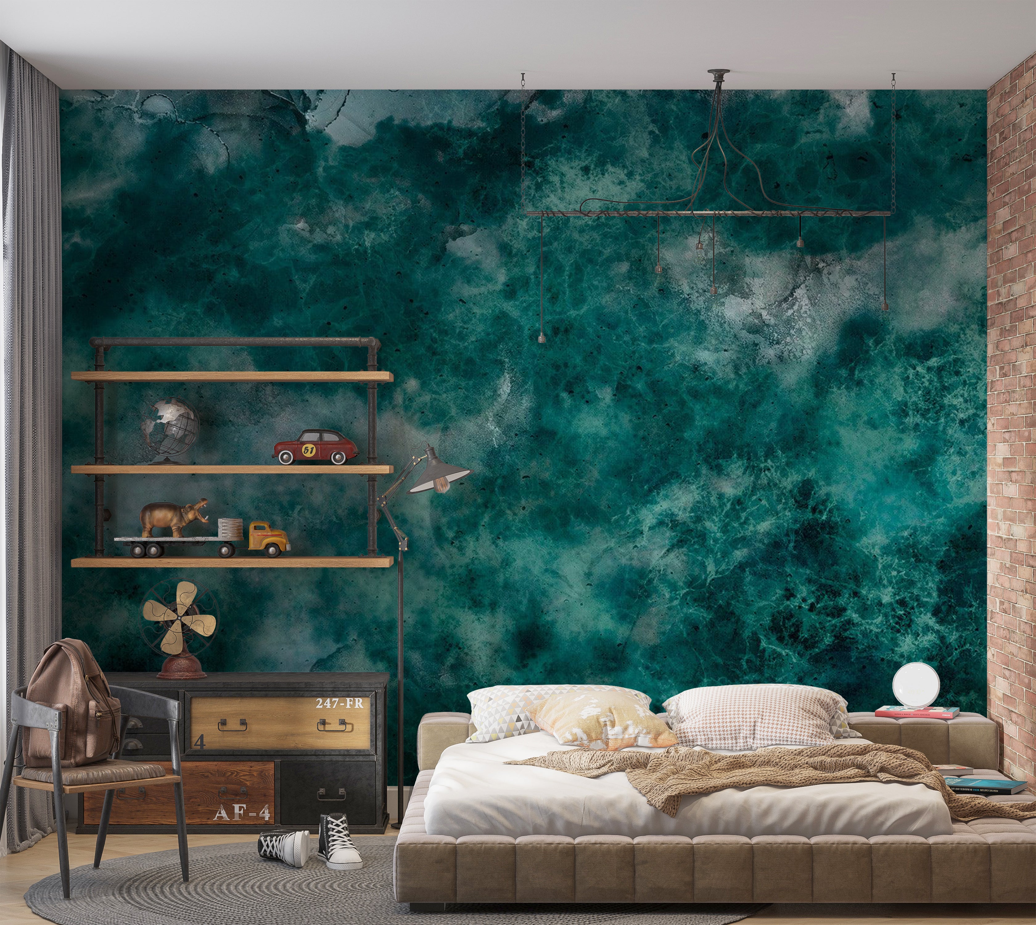 Surface Texture Wallpaper Wall Mural - Deep Ocean Impression 39"Wx27"H / Standard