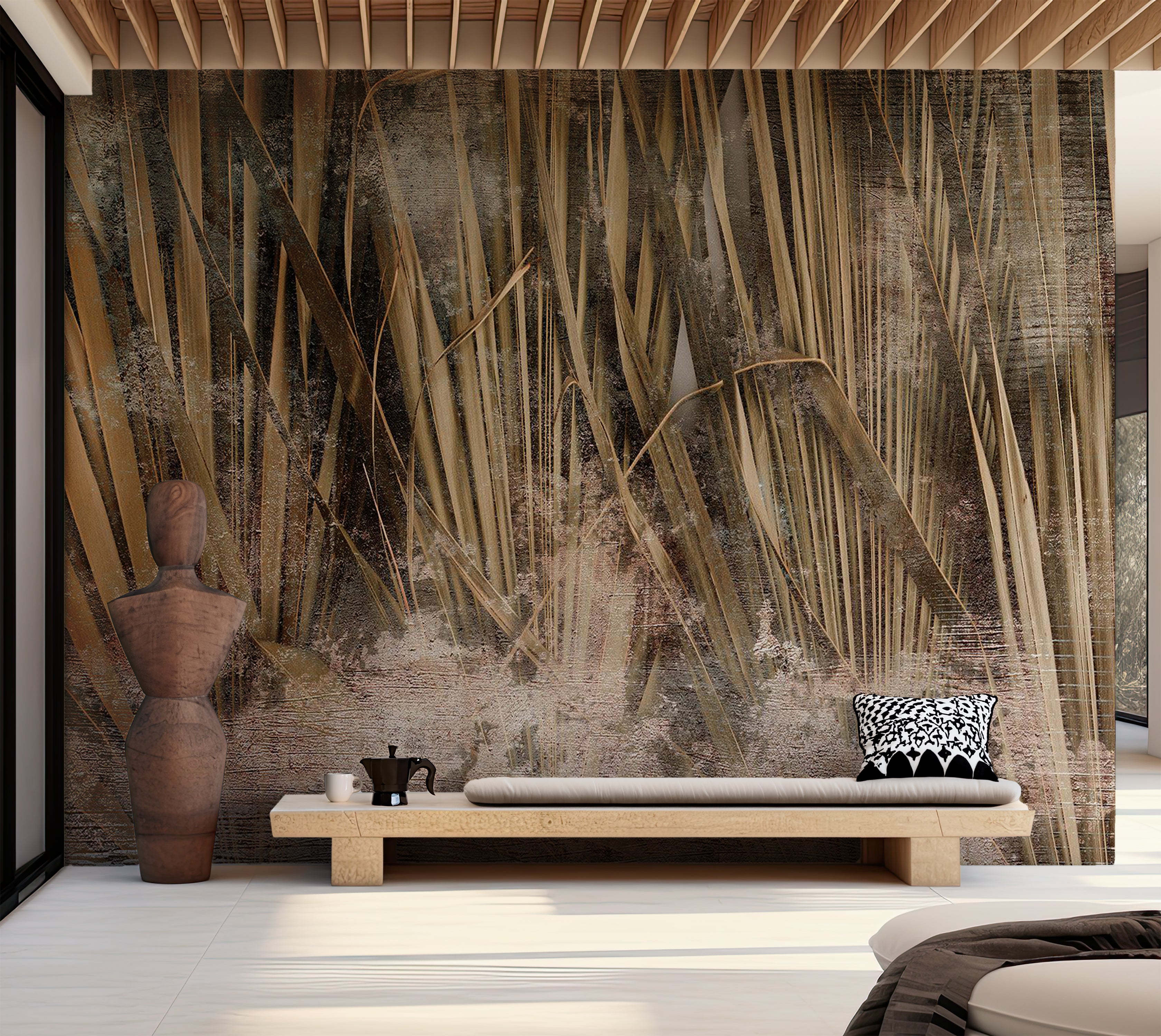 Surface Texture Wallpaper Wall Mural - Dry Leaves 39"Wx27"H / Standard