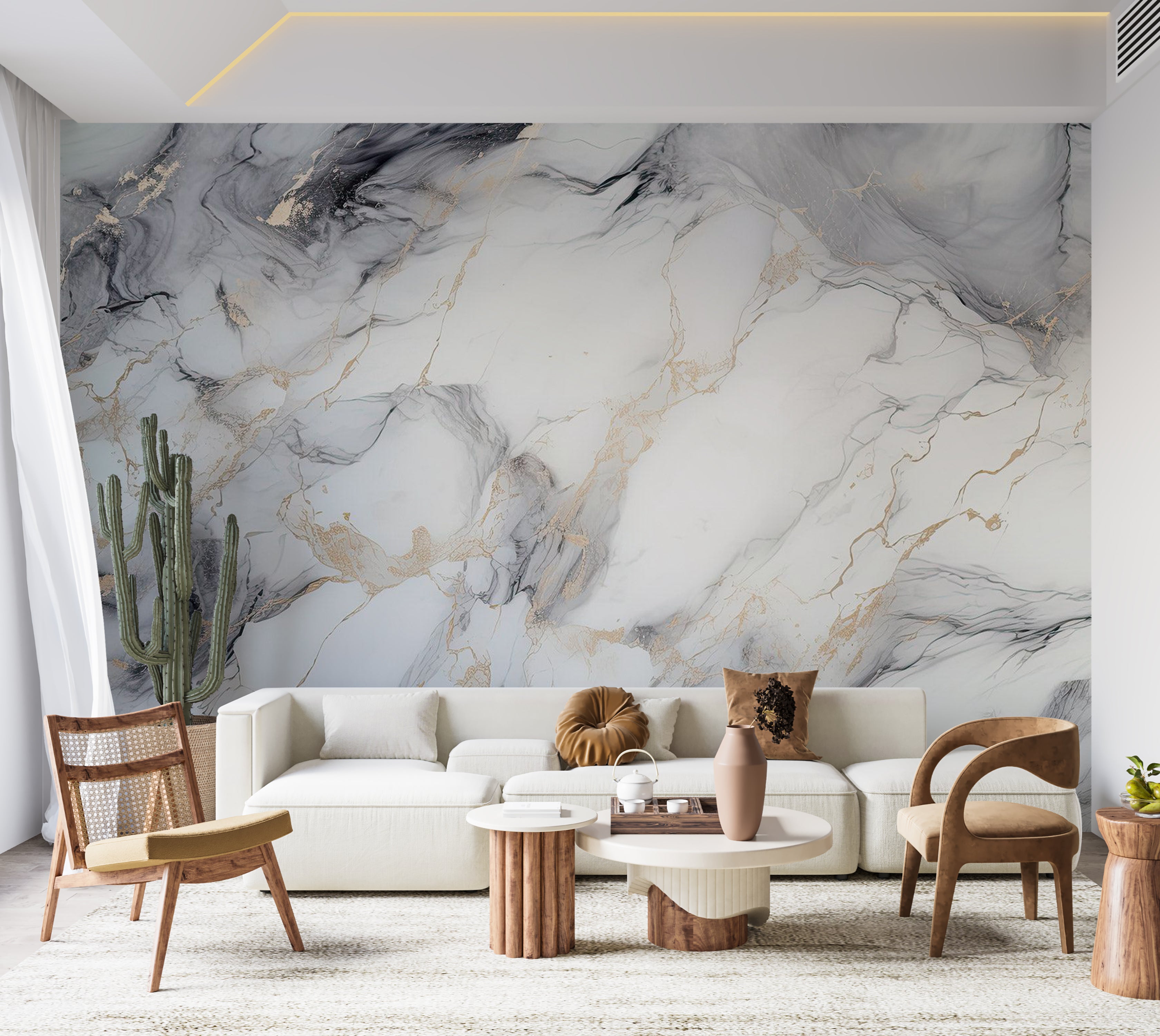 Surface Texture Wallpaper Wall Mural - Elegant Marble 39"Wx27"H / Standard