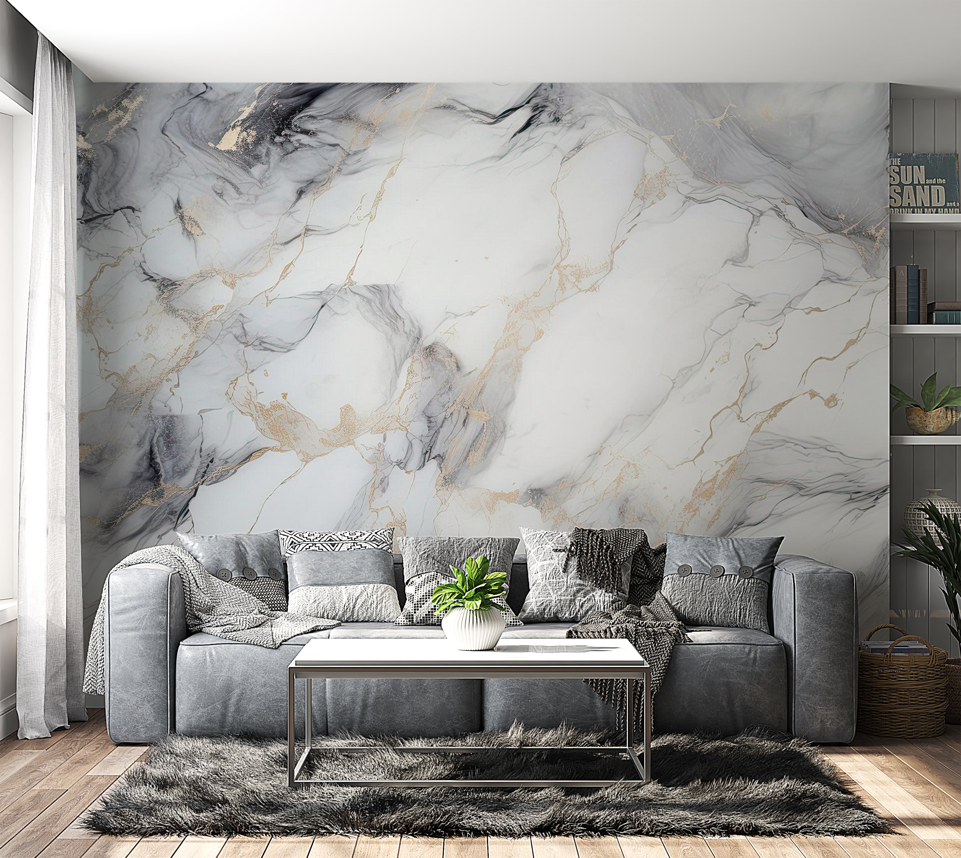 Surface Texture Wallpaper Wall Mural - Elegant Marble 39"Wx27"H / Standard