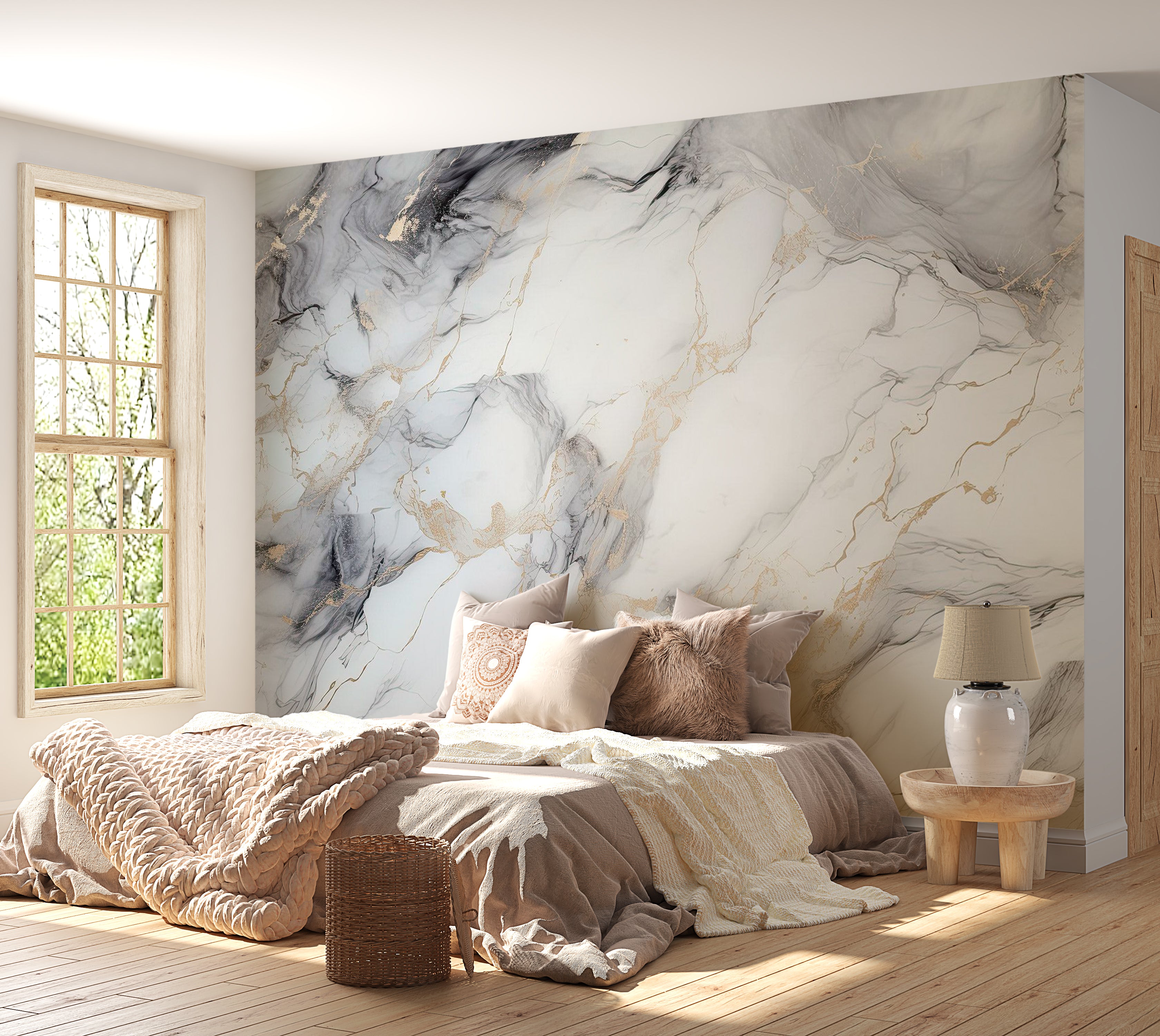 Surface Texture Wallpaper Wall Mural - Elegant Marble 39"Wx27"H / Standard