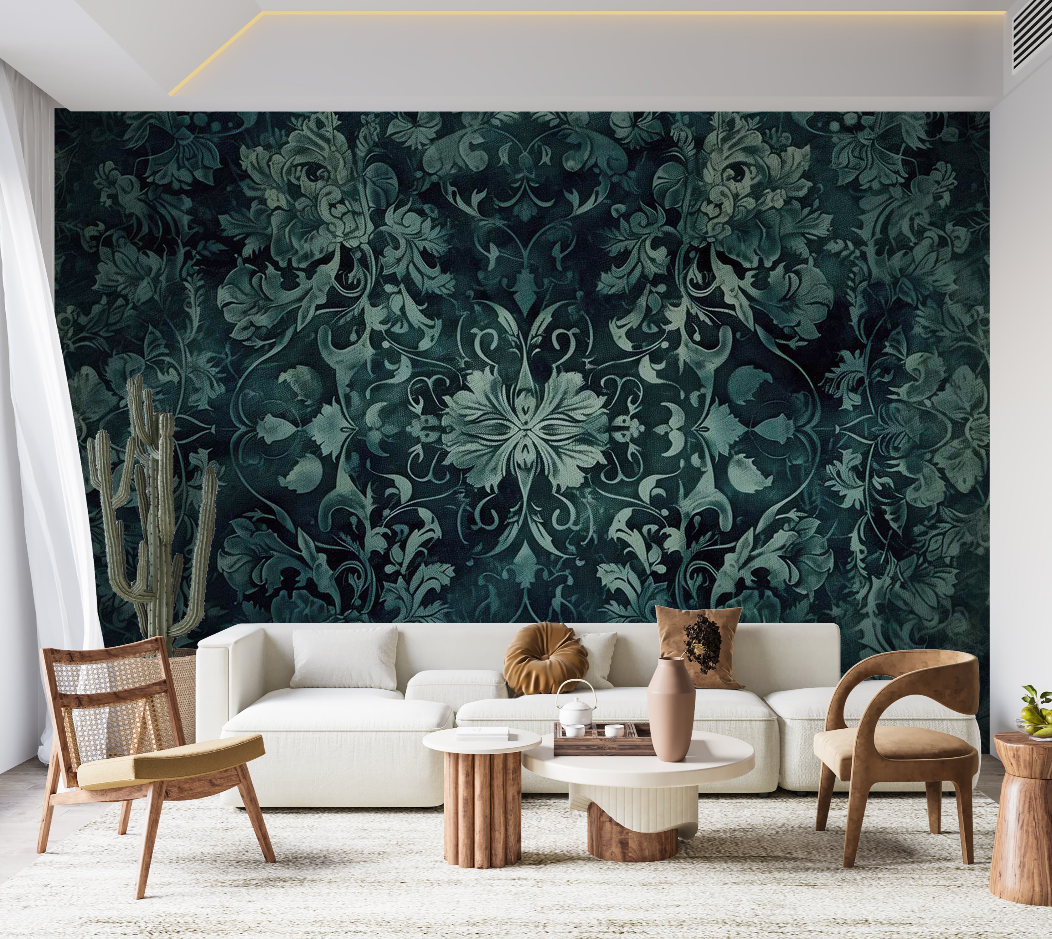 Surface Texture Wallpaper Wall Mural - Oriental Emerald Carpet 39"Wx27"H / Standard