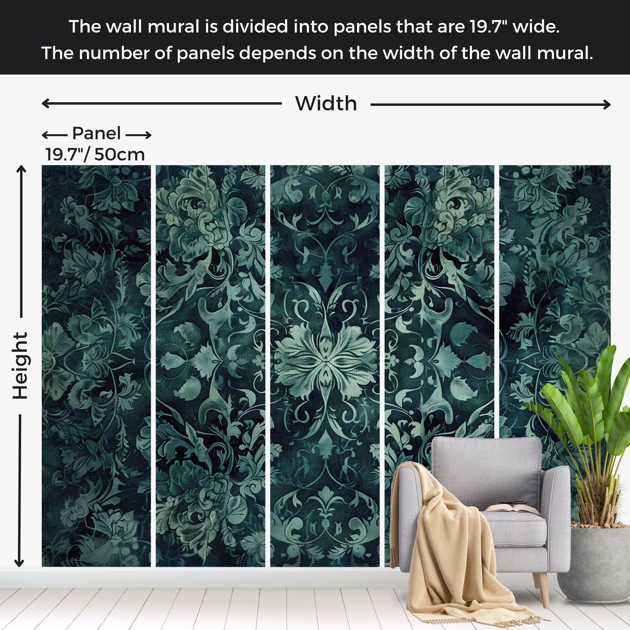 Surface Texture Wallpaper Wall Mural - Oriental Emerald Carpet 39"Wx27"H / Standard
