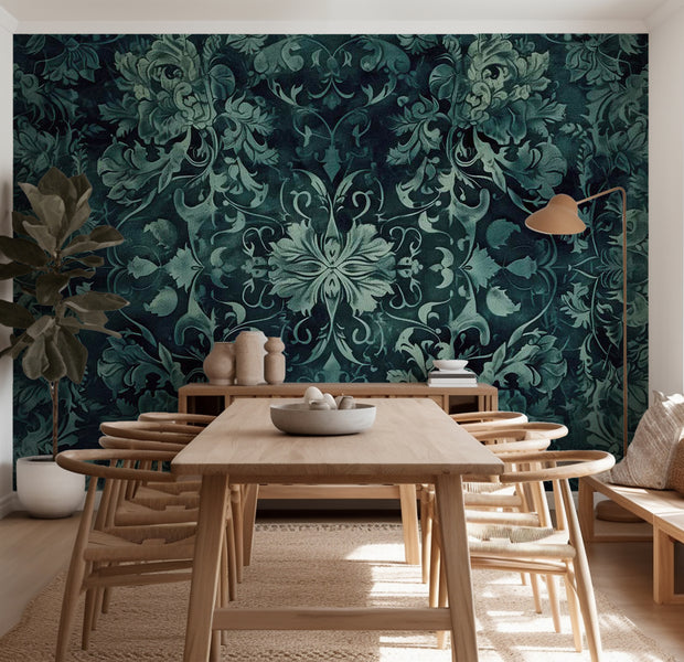 Surface Texture Wallpaper Wall Mural - Oriental Emerald Carpet 39"Wx27"H / Standard