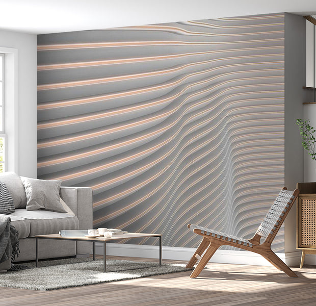Abstract Wallpaper Wall Mural - Cool Stripes 39"Wx27"H