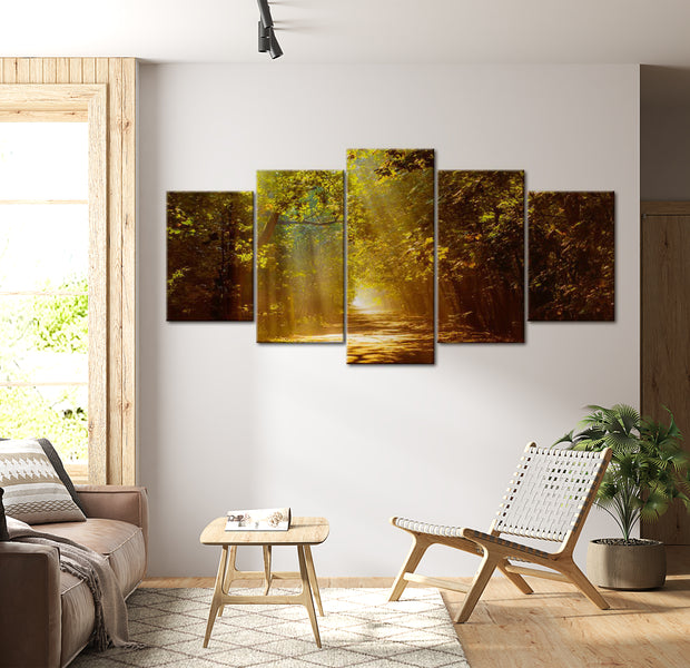 Stretched Canvas Landscape Art - Forest In The Sunlight 40"Wx20"H