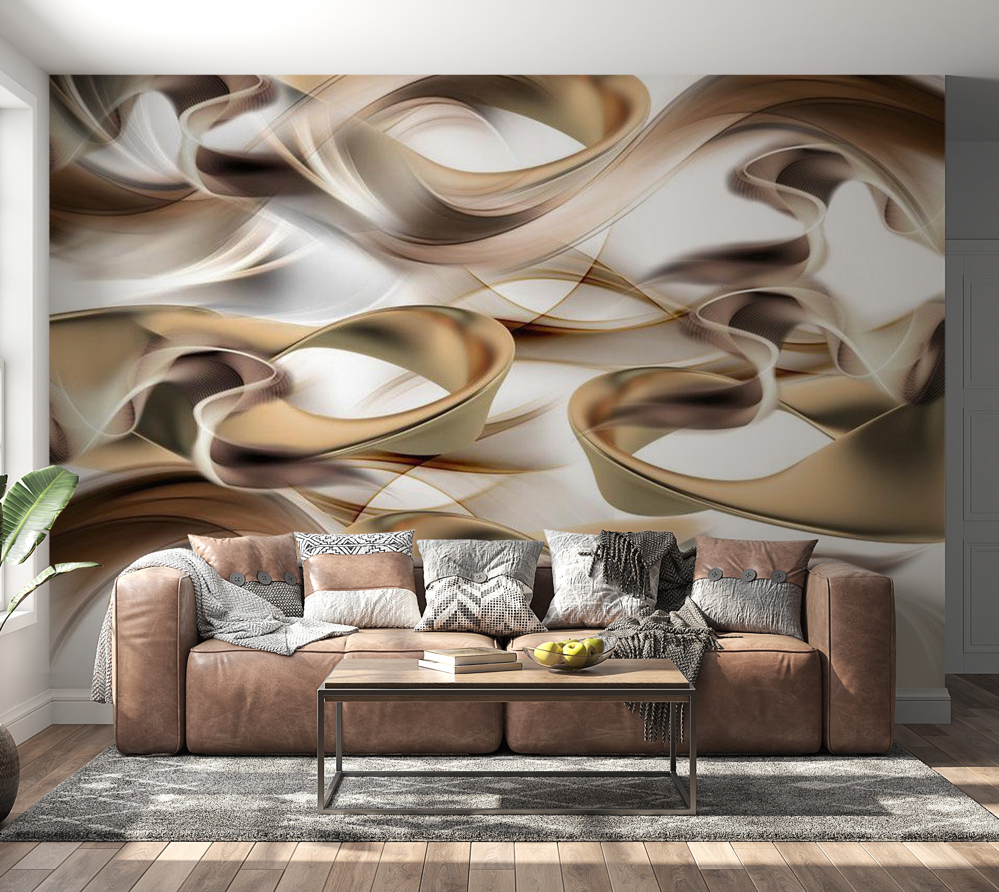 Abstract Wallpaper Wall Mural - Twisted World 39"Wx27"H